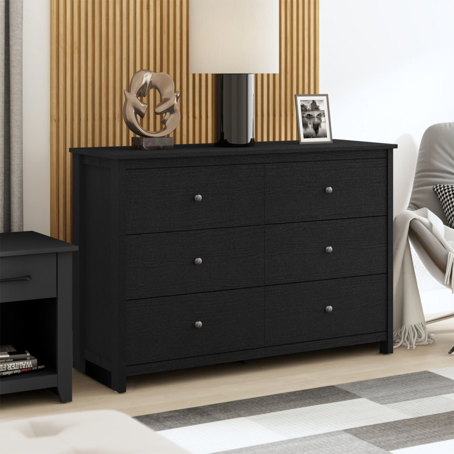 Galano 6 Drawer Standard Dresser with Manufactured Wood Construction 47.2" W