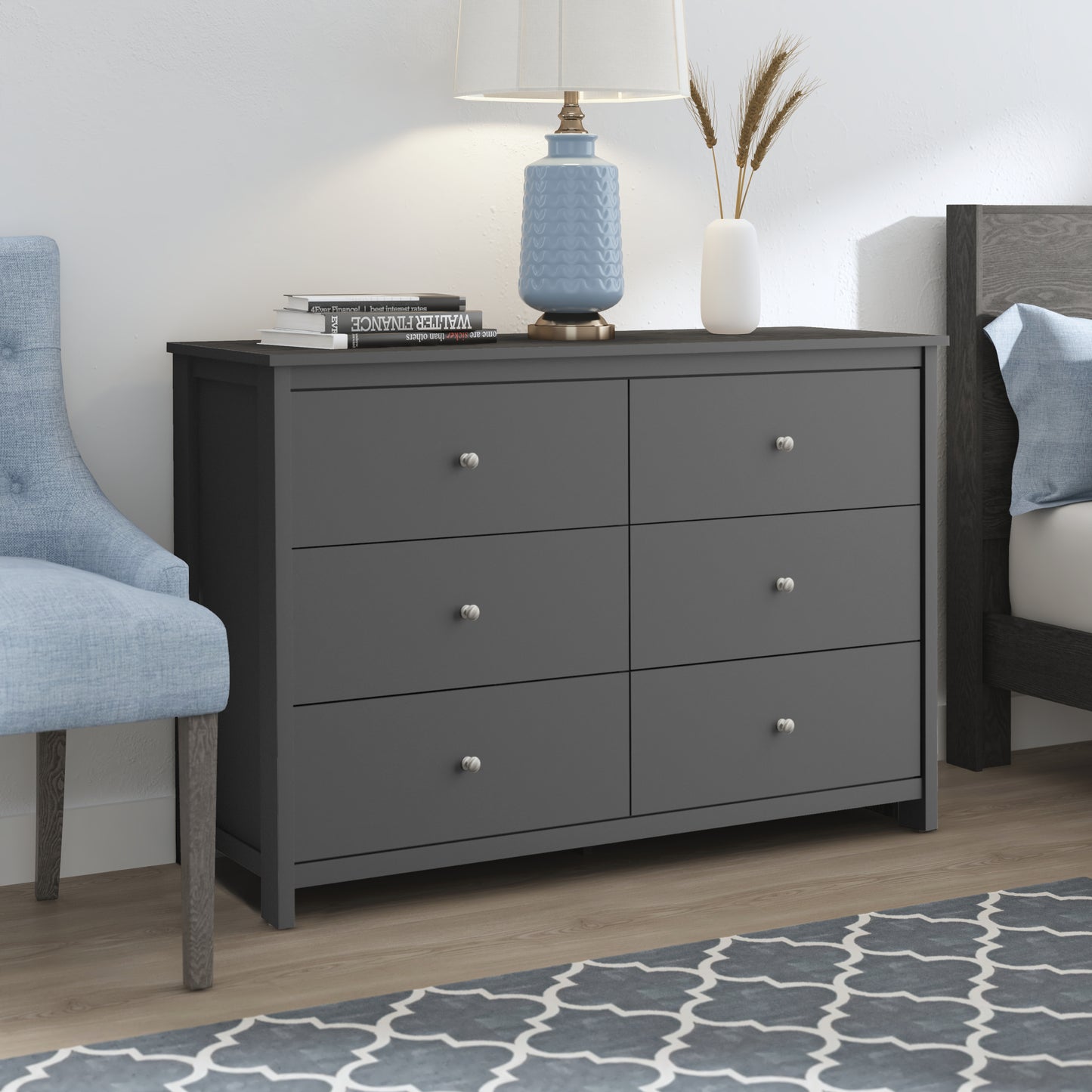 Galano 6 Drawer Standard Dresser with Manufactured Wood Construction 47.2" W