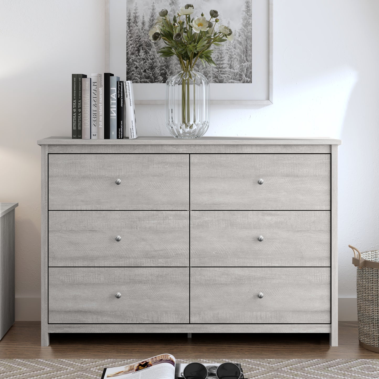 Galano 6 Drawer Standard Dresser with Manufactured Wood Construction 47.2" W