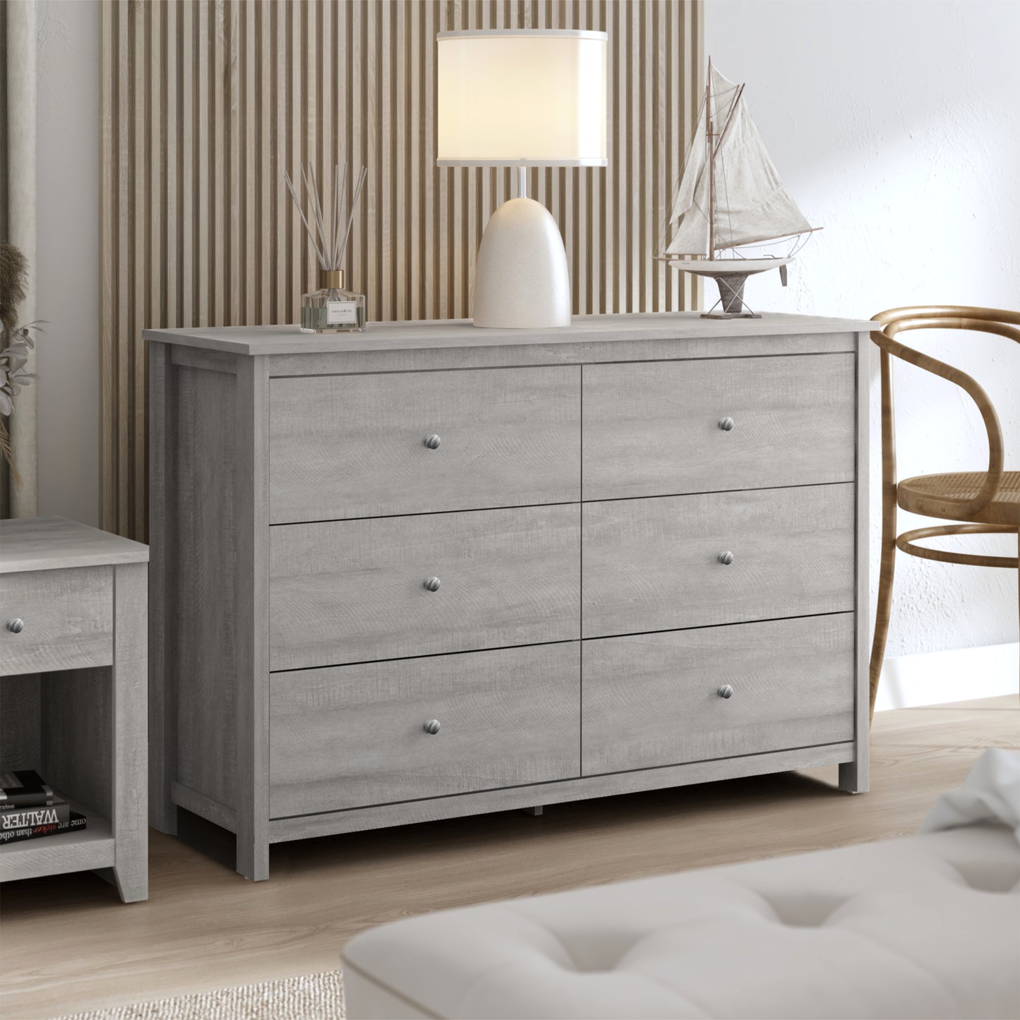 Galano 6 Drawer Standard Dresser with Manufactured Wood Construction 47.2" W