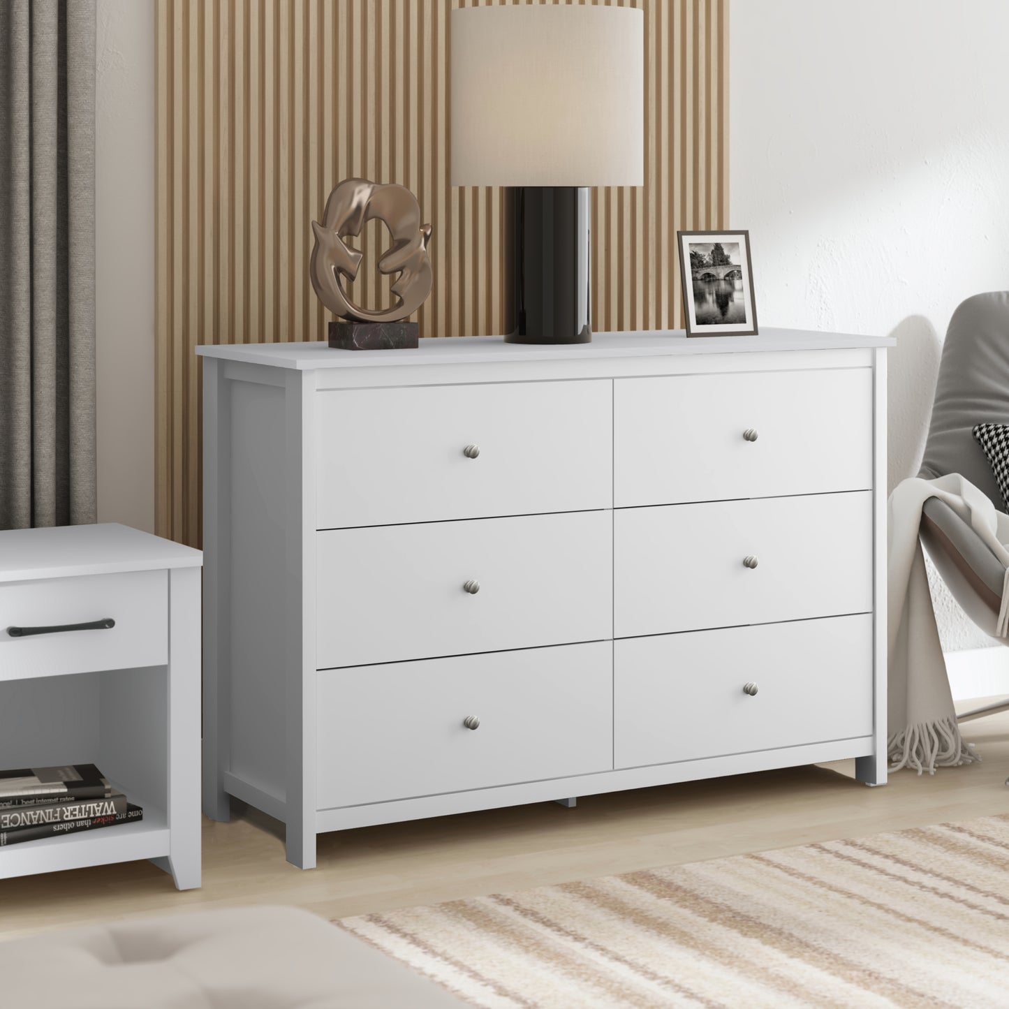 Galano 6 Drawer Standard Dresser with Manufactured Wood Construction 47.2" W