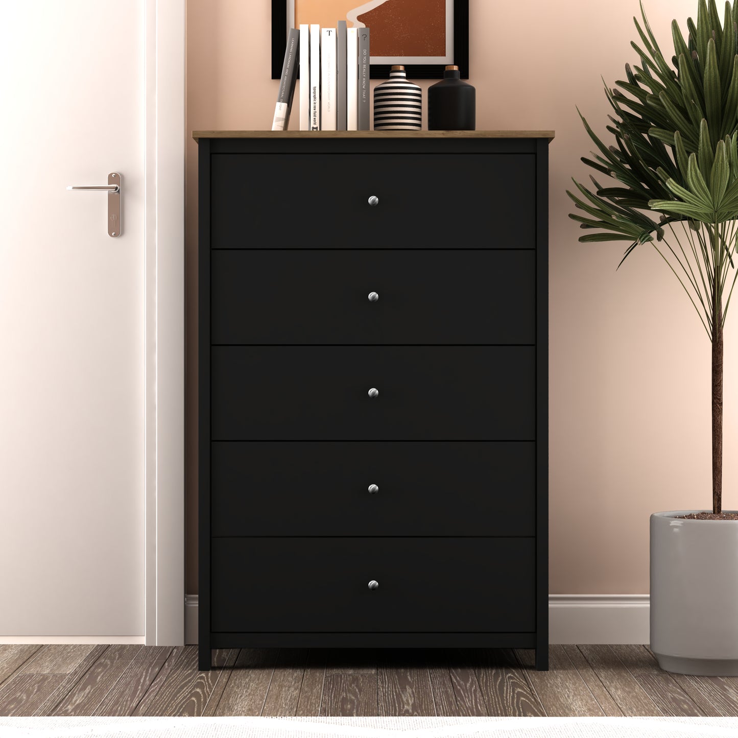Galano 5 Drawer Chest with Manufactured Wood Construction 31.3" W × 15.6" D × 47.7" H