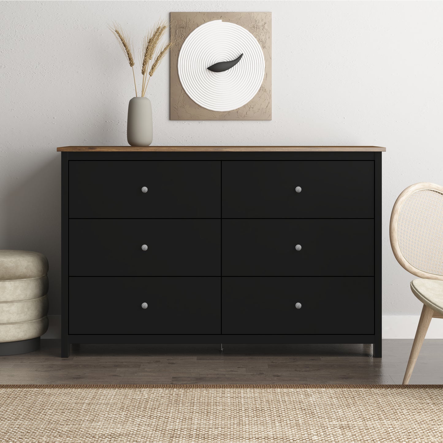Galano 6 Drawer Standard Dresser with Manufactured Wood Construction 47.2" W