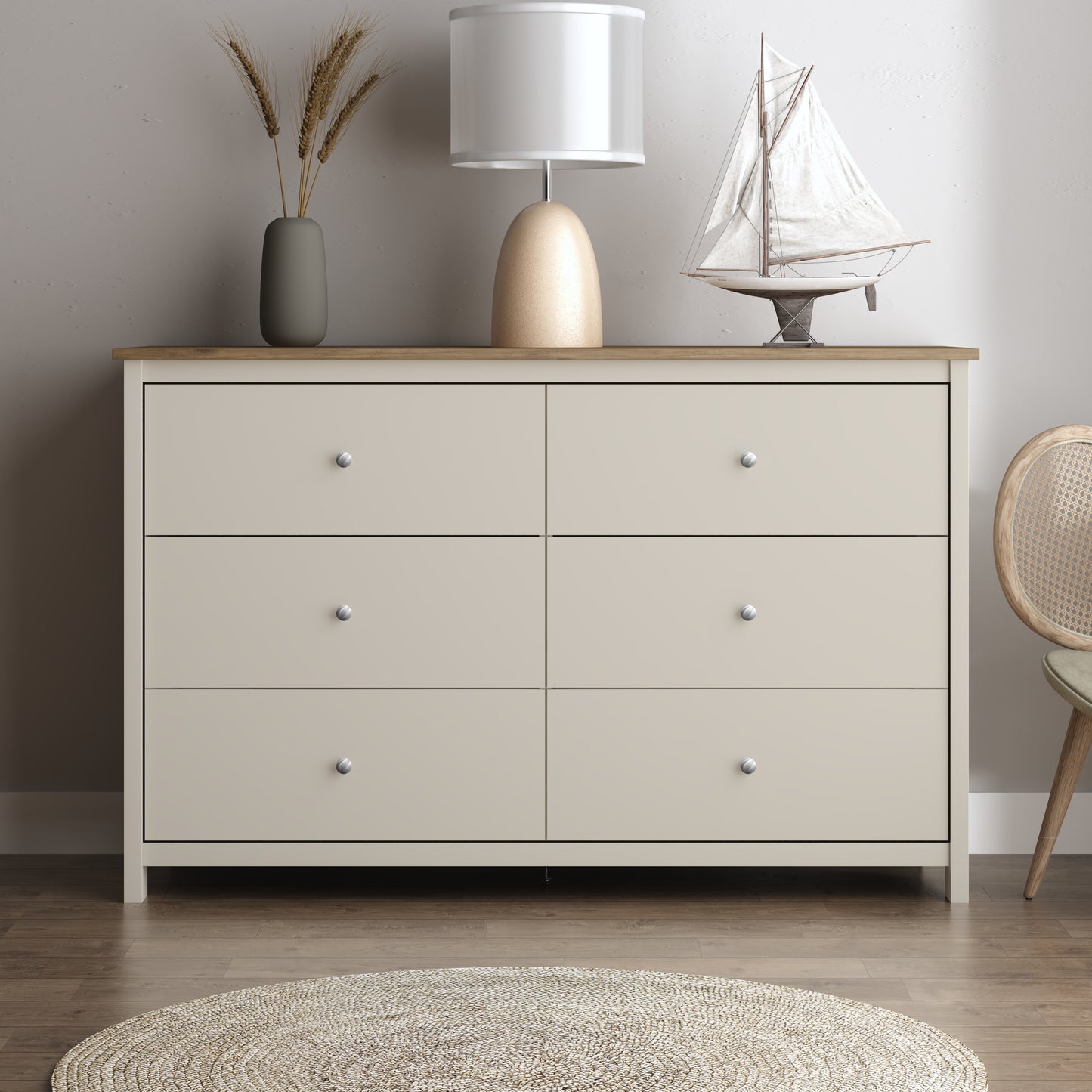 Galano 6 Drawer Standard Dresser with Manufactured Wood Construction 47.2" W