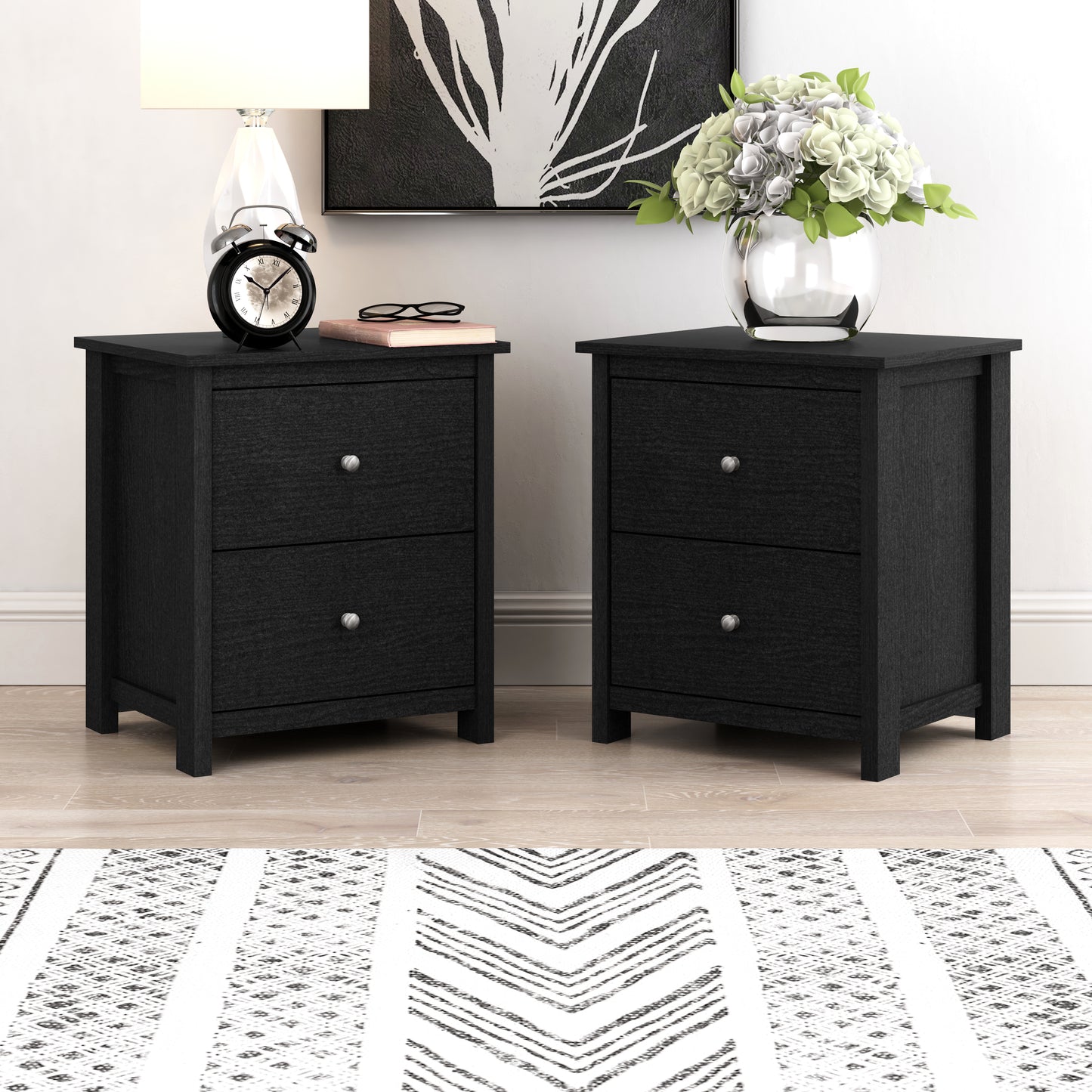 Galano 2-Drawer Nightstands Set of 2 with Storage 18.7" W × 15.7" D × 21.8" H