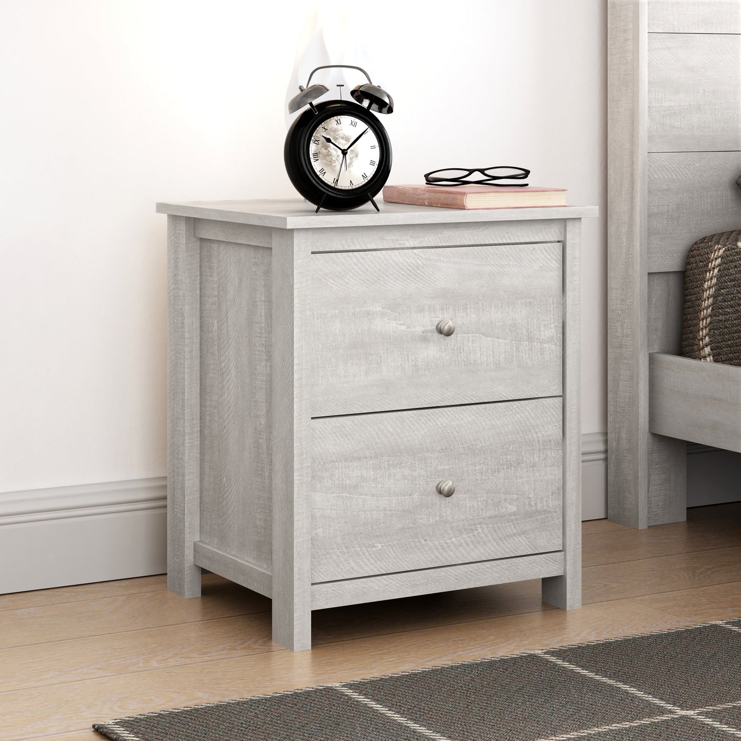 Galano 2-Drawer Nightstand with Storage 18.7" W × 15.7" D × 21.8" H