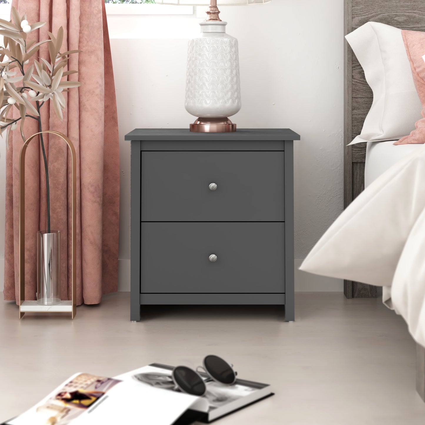 Galano 2-Drawer Nightstand with Storage 18.7" W × 15.7" D × 21.8" H