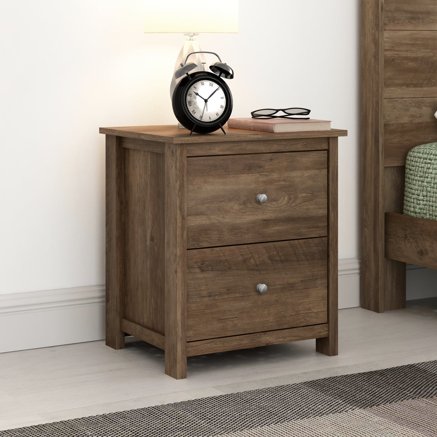 Galano 2-Drawer Nightstand with Storage 18.7" W × 15.7" D × 21.8" H