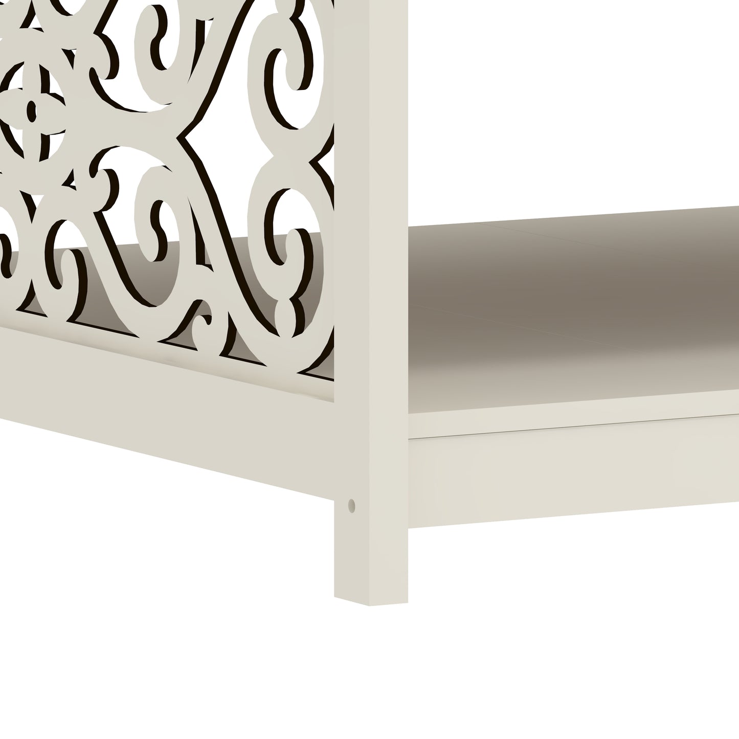 Galano Square Coffee Table with Decorative Cut-Out Panels and Lower Shelf 34.9" W x 34.9" D x 17.1" H
