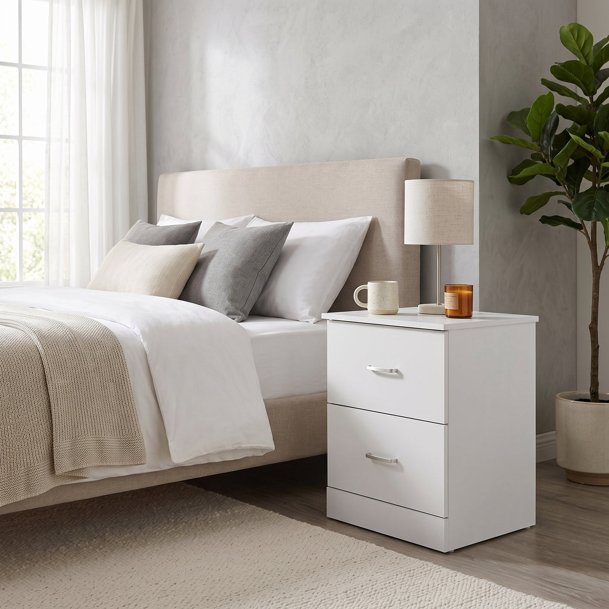Galano Modern 2-Drawer Nightstand with Storage, Compact Bedside Table or End Table, 18.7" W x 15.7" D x 23.7" H
