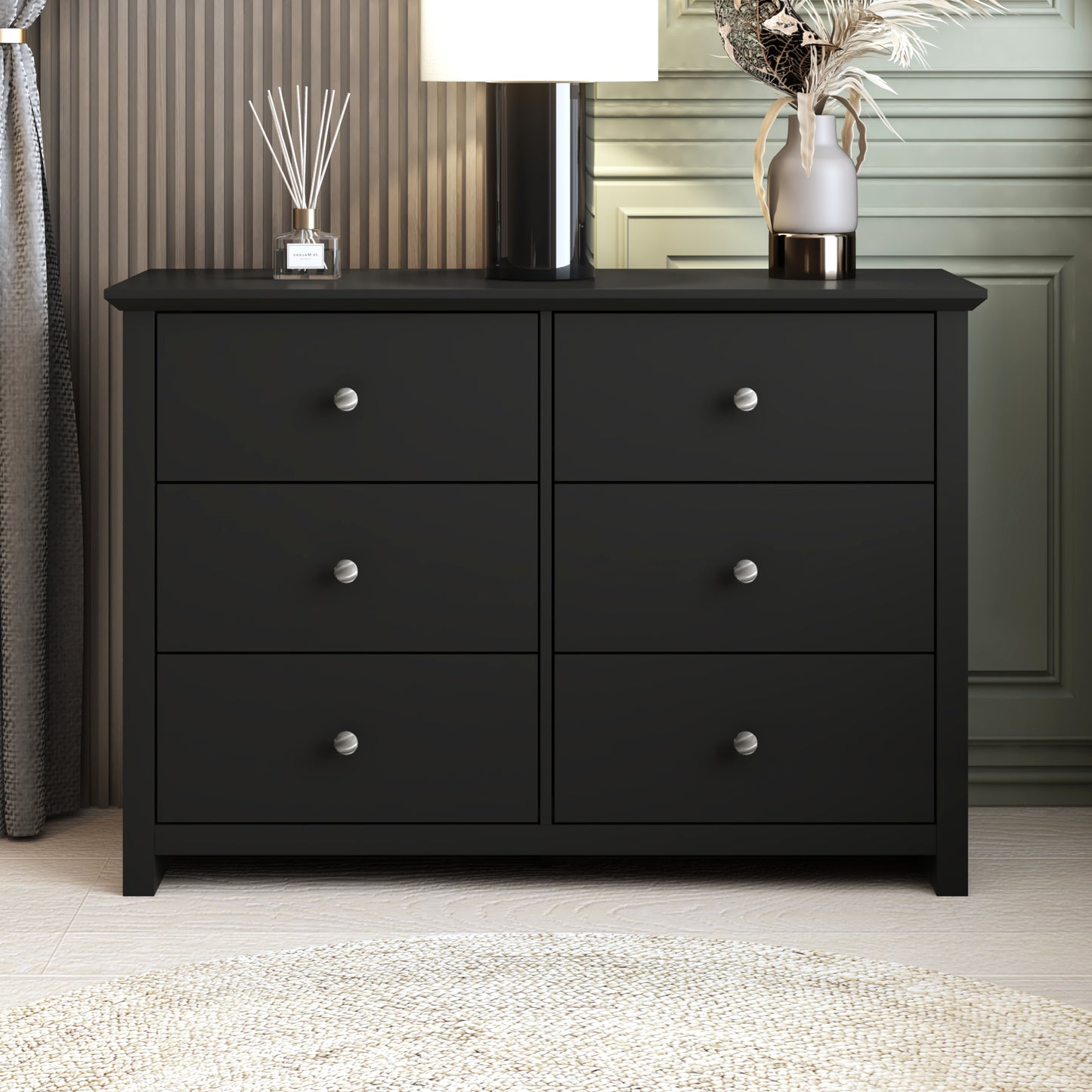 Galano 6-Drawer Double Dresser with Interlock Safety 46.9" W × 16.4" D × 32.0" H
