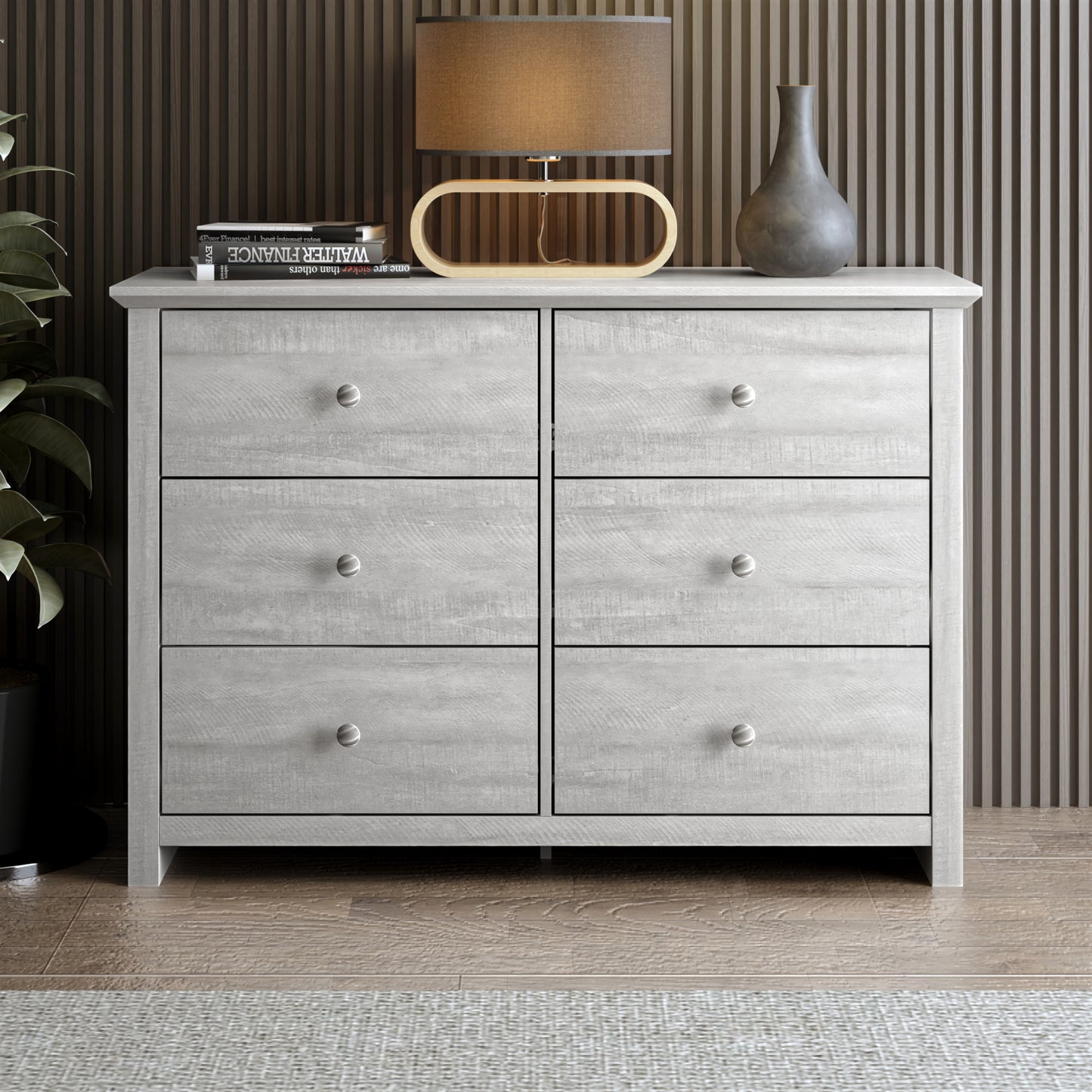 Galano 6-Drawer Double Dresser with Interlock Safety 46.9" W × 16.4" D × 32.0" H