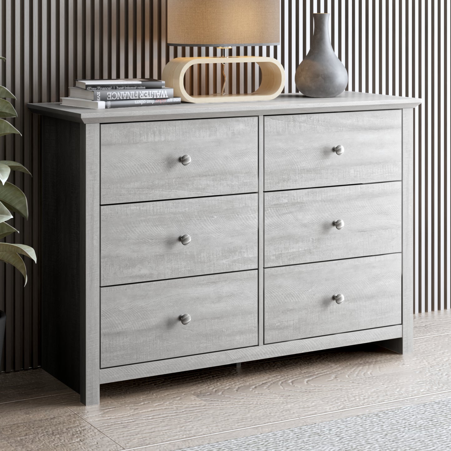 Galano 6-Drawer Double Dresser with Interlock Safety 46.9" W × 16.4" D × 32.0" H
