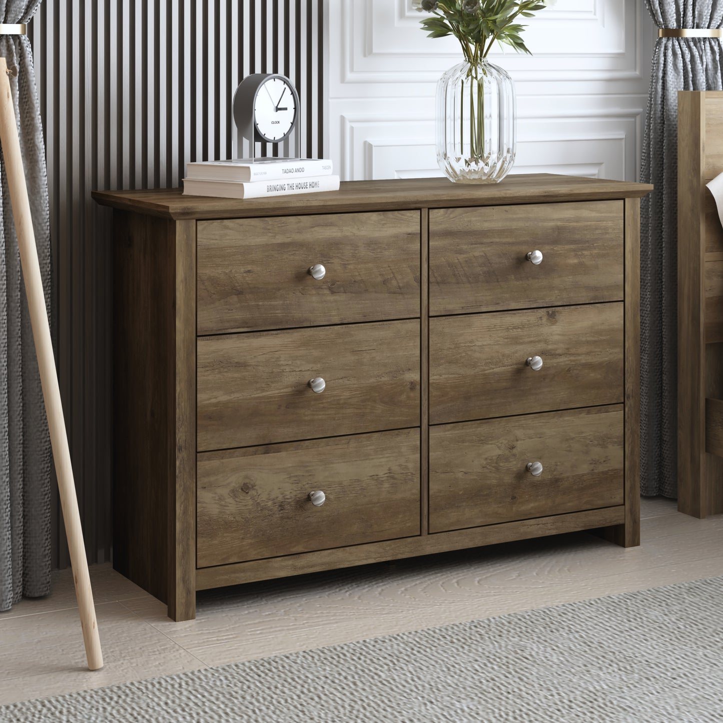 Galano 6-Drawer Double Dresser with Interlock Safety 46.9" W × 16.4" D × 32.0" H