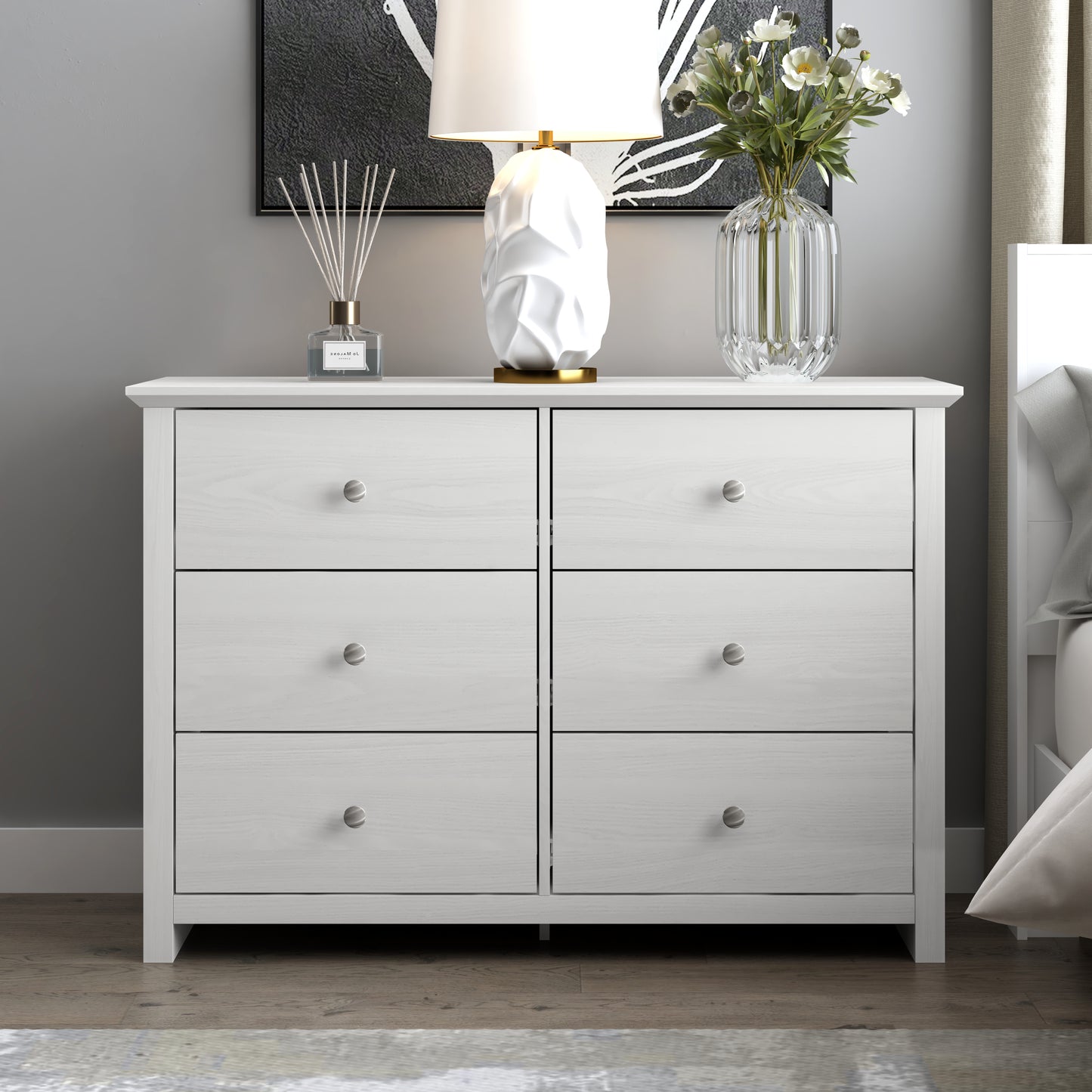 Galano 6-Drawer Double Dresser with Interlock Safety 46.9" W × 16.4" D × 32.0" H