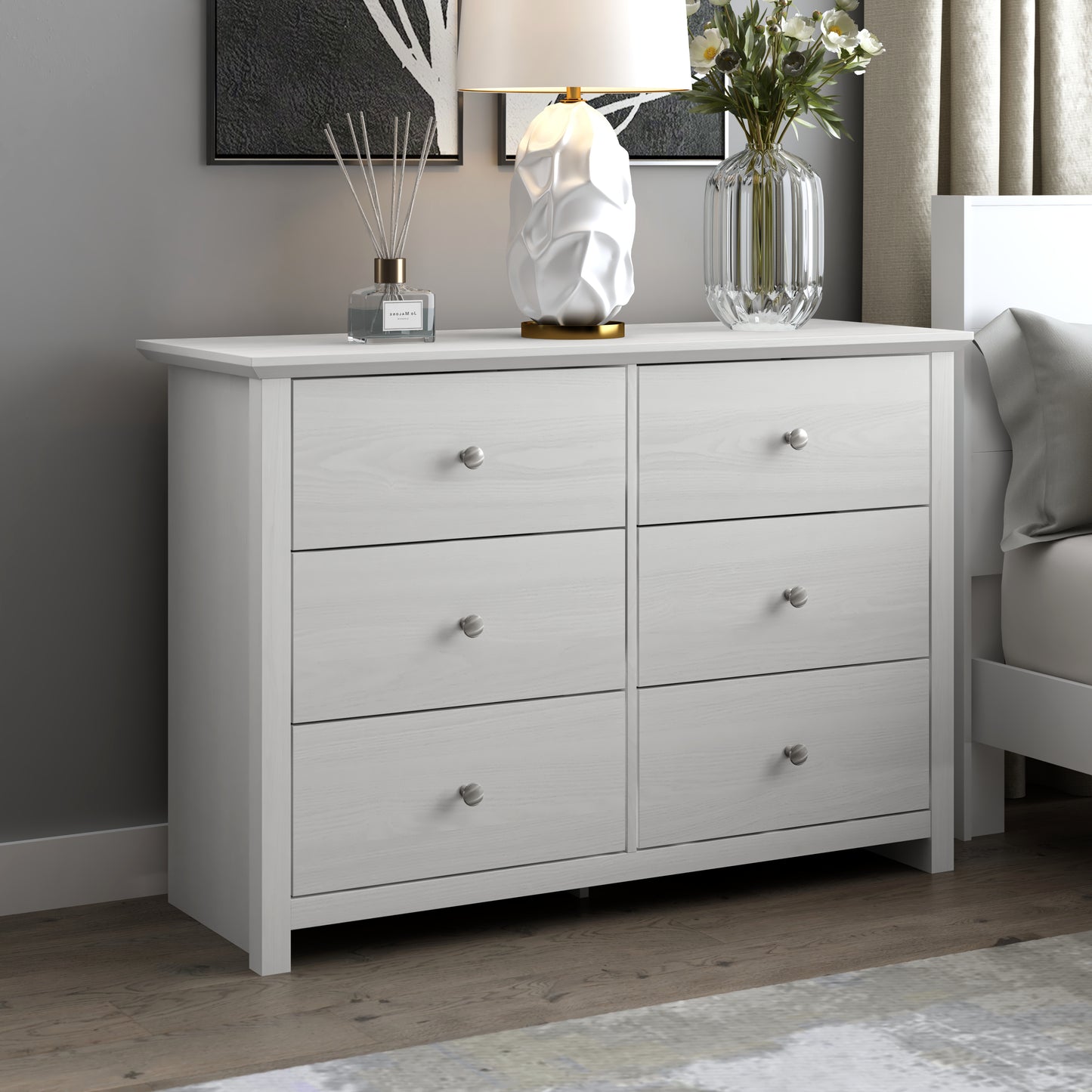Galano 6-Drawer Double Dresser with Interlock Safety 46.9" W × 16.4" D × 32.0" H