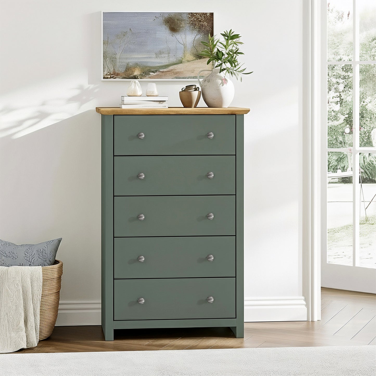 Galano 5-Drawer Dresser with Interlock Safety 31.1" W × 16.9" D × 46.7" H
