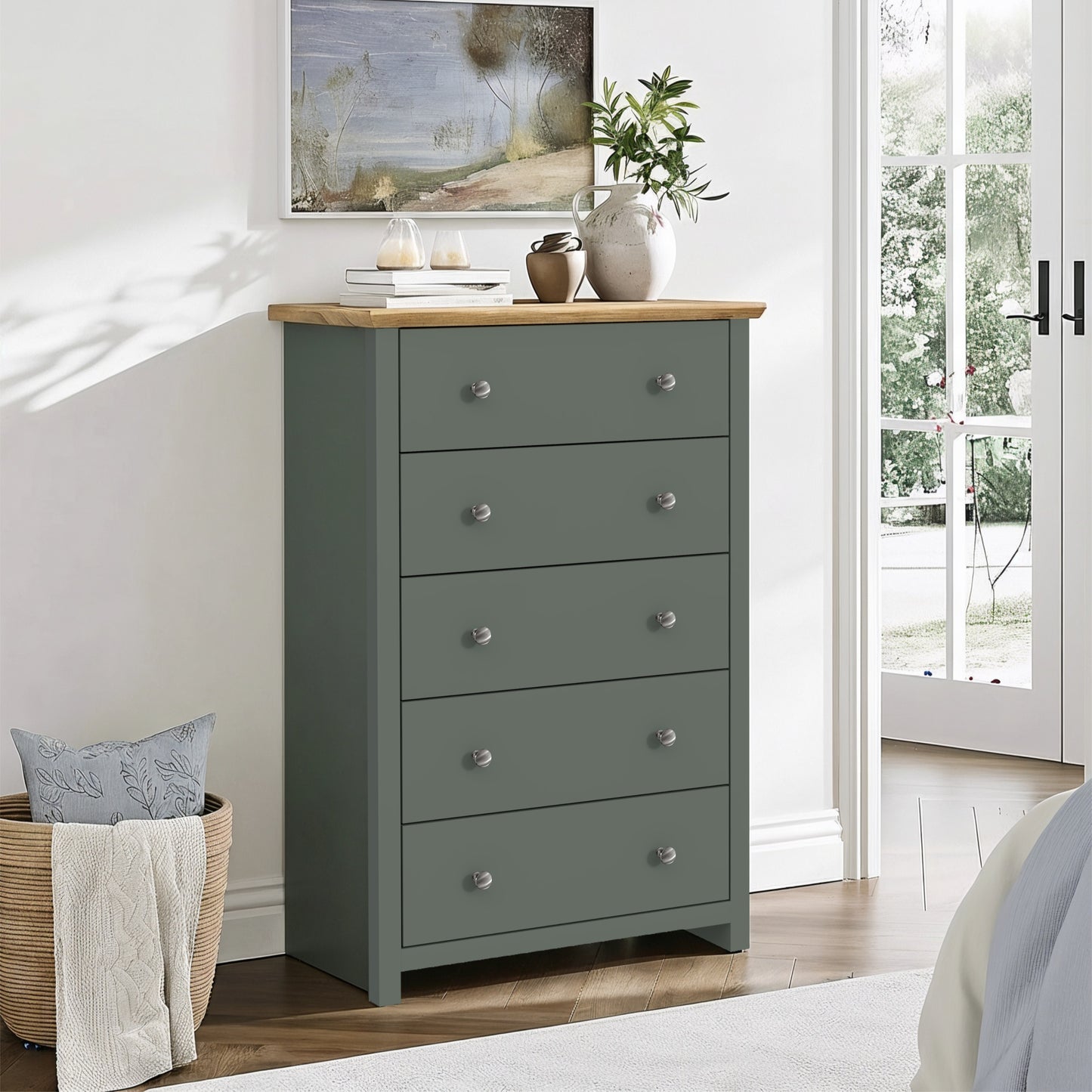 Galano 5-Drawer Dresser with Interlock Safety 31.1" W × 16.9" D × 46.7" H