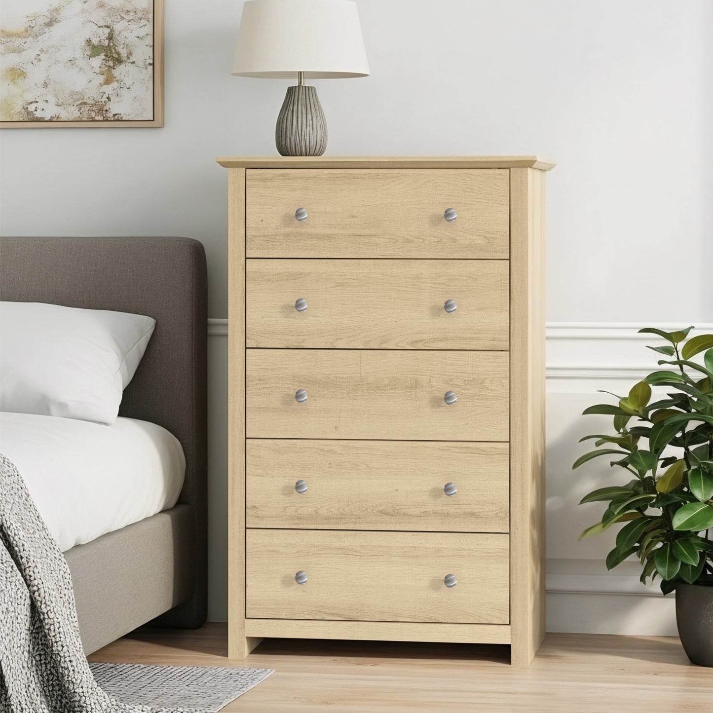 Galano 5-Drawer Dresser with Interlock Safety 31.1" W × 16.9" D × 46.7" H