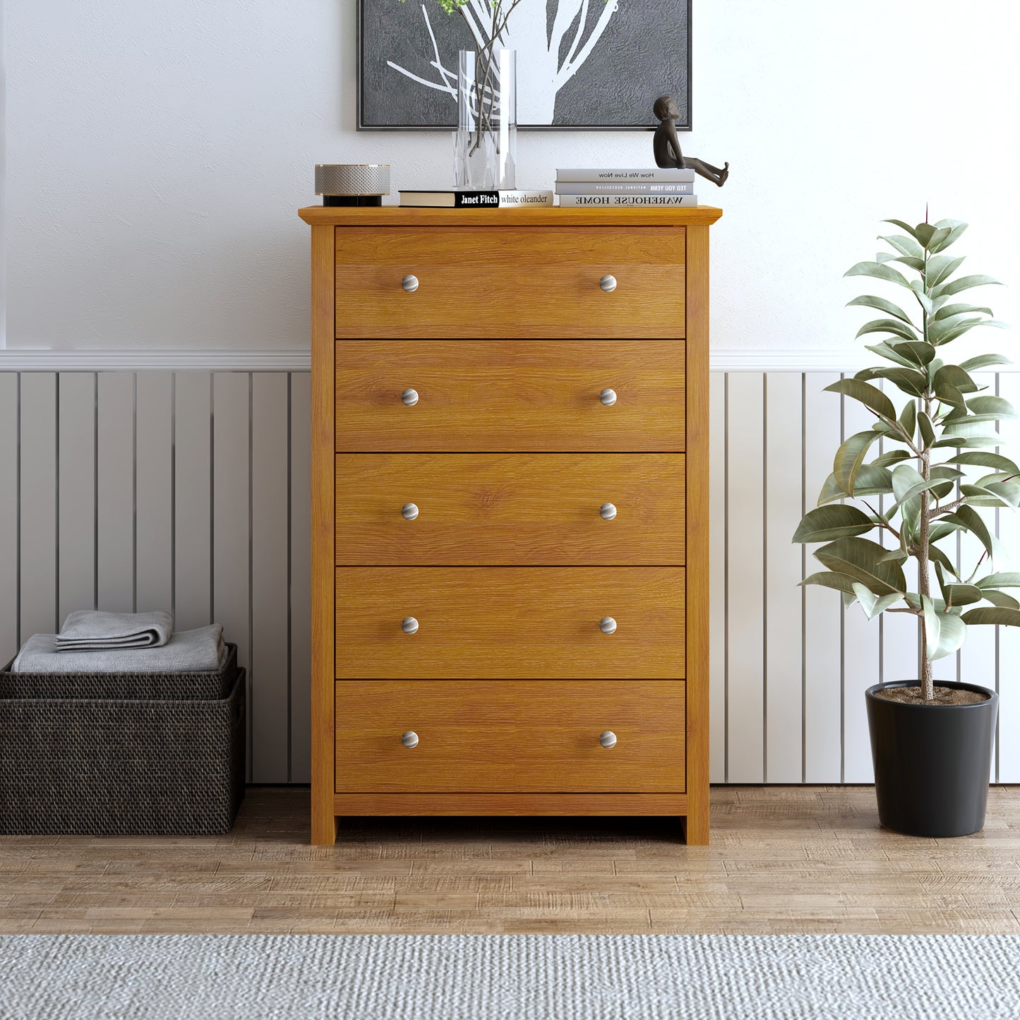 Galano 5-Drawer Dresser with Interlock Safety 31.1" W × 16.9" D × 46.7" H