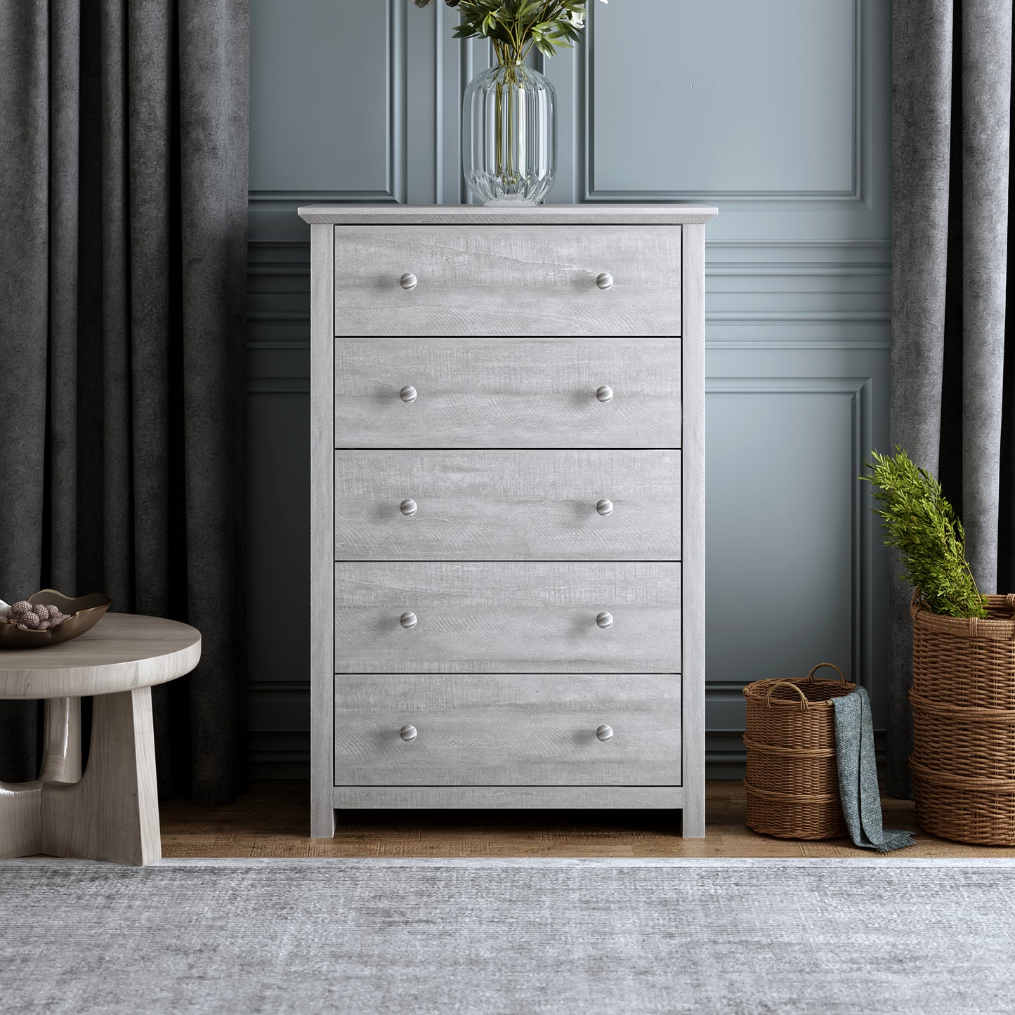 Galano 5-Drawer Dresser with Interlock Safety 31.1" W × 16.9" D × 46.7" H