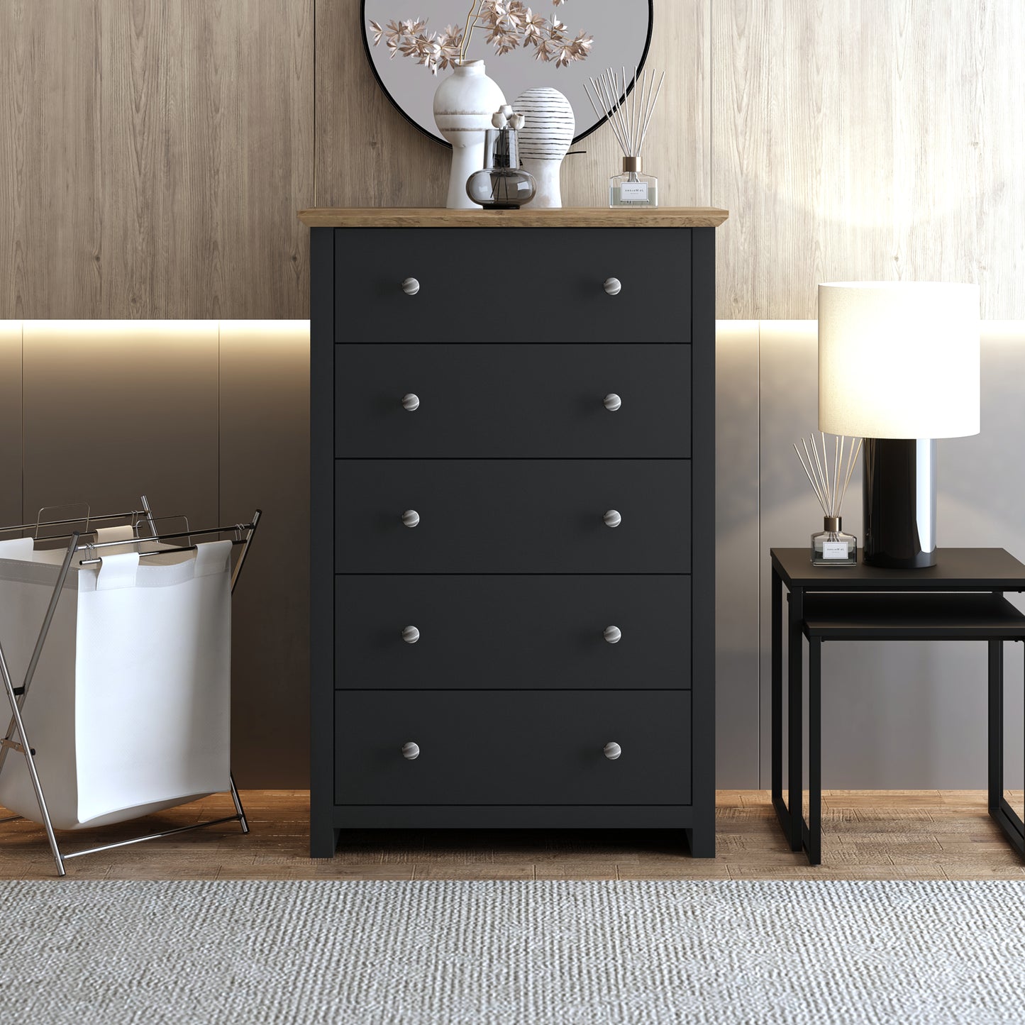 Galano 5-Drawer Dresser with Interlock Safety 31.1" W × 16.9" D × 46.7" H