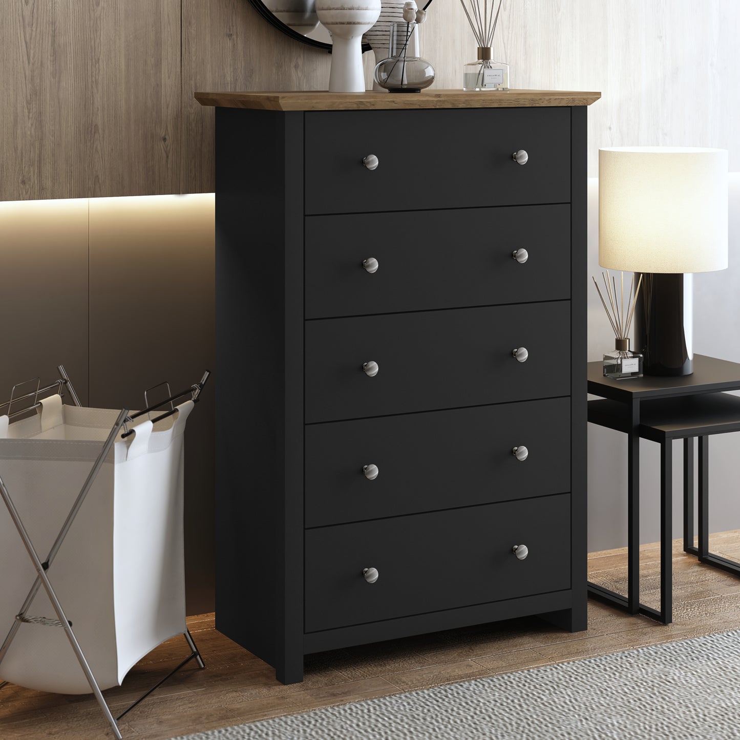 Galano 5-Drawer Dresser with Interlock Safety 31.1" W × 16.9" D × 46.7" H