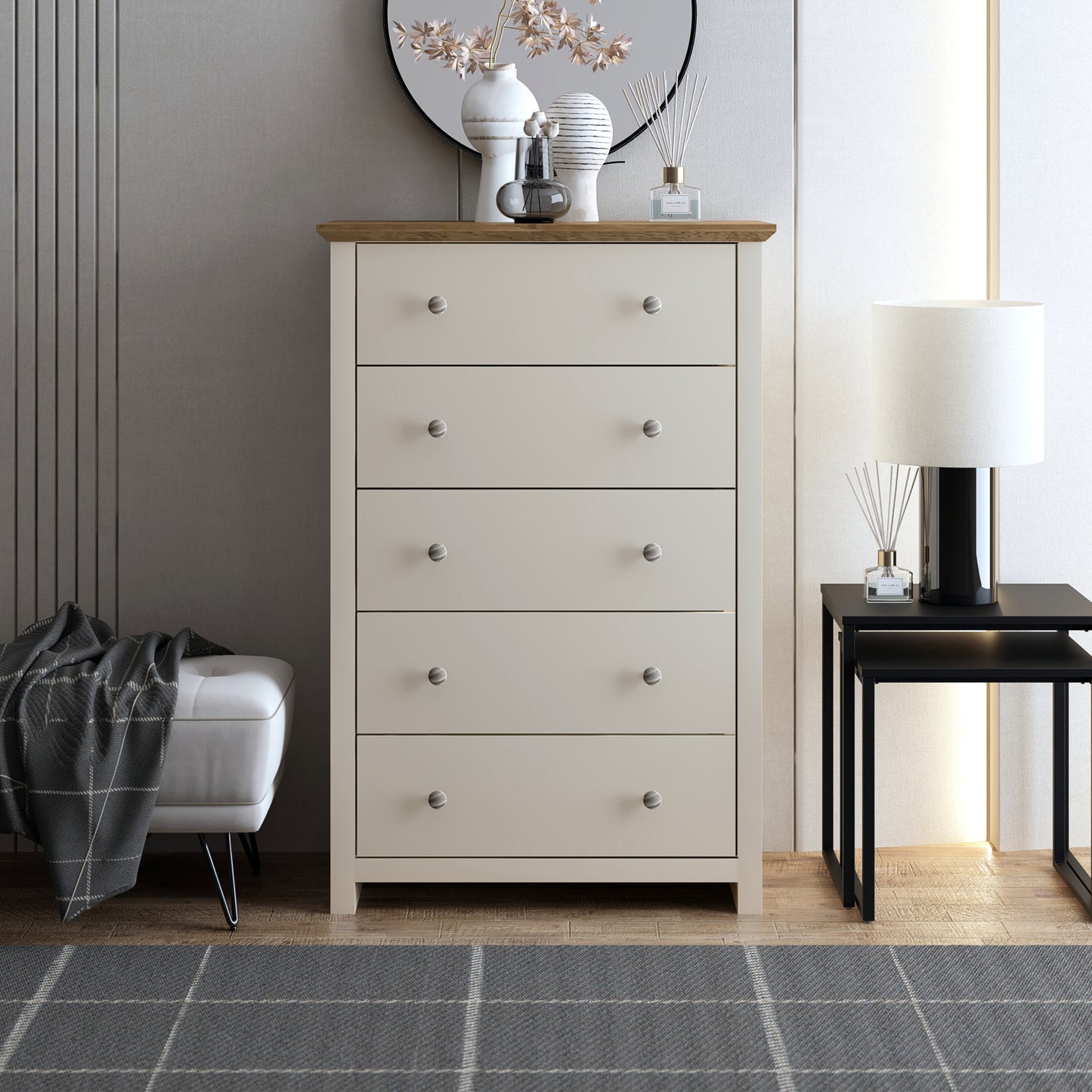 Galano 5-Drawer Dresser with Interlock Safety 31.1" W × 16.9" D × 46.7" H