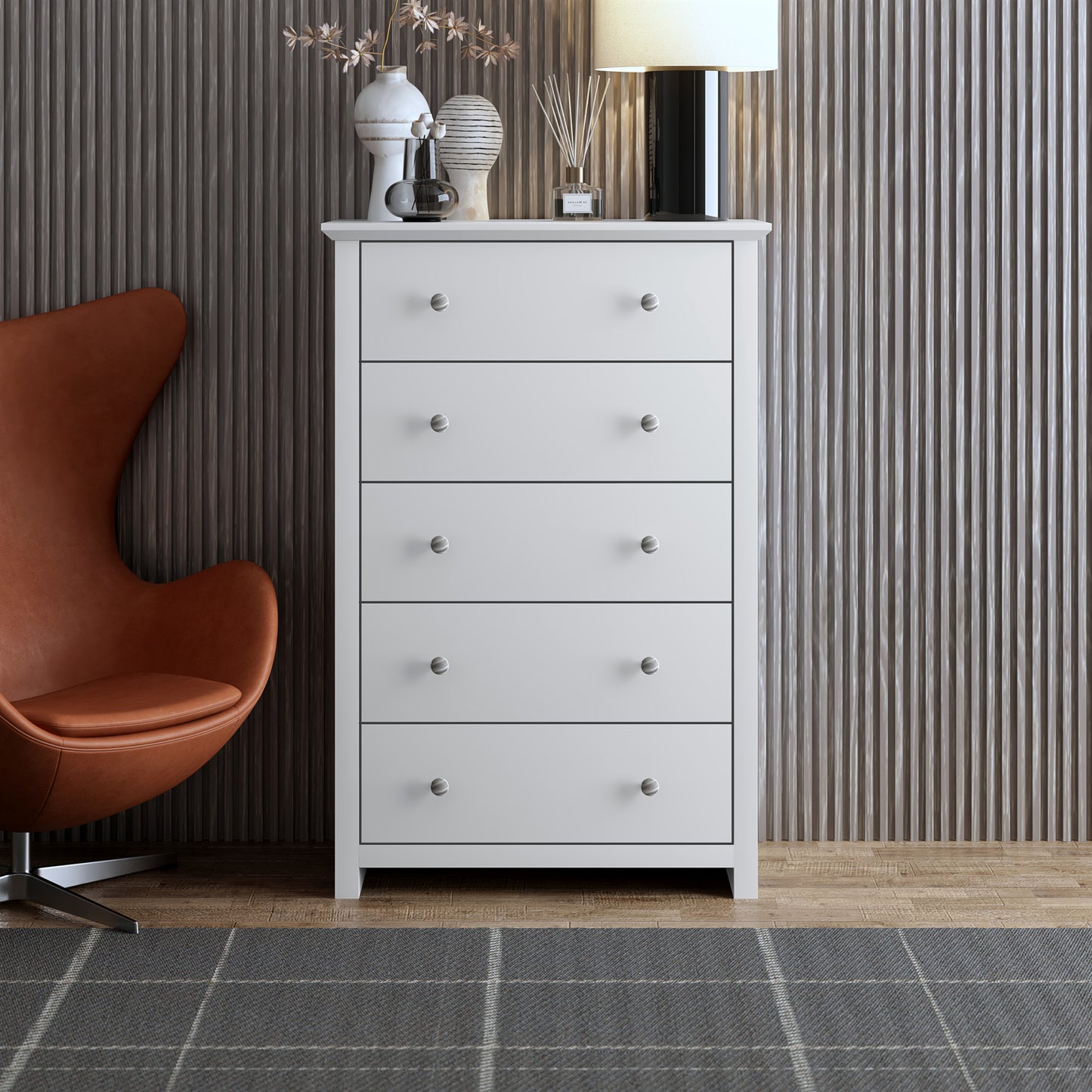 Galano 5-Drawer Dresser with Interlock Safety 31.1" W × 16.9" D × 46.7" H