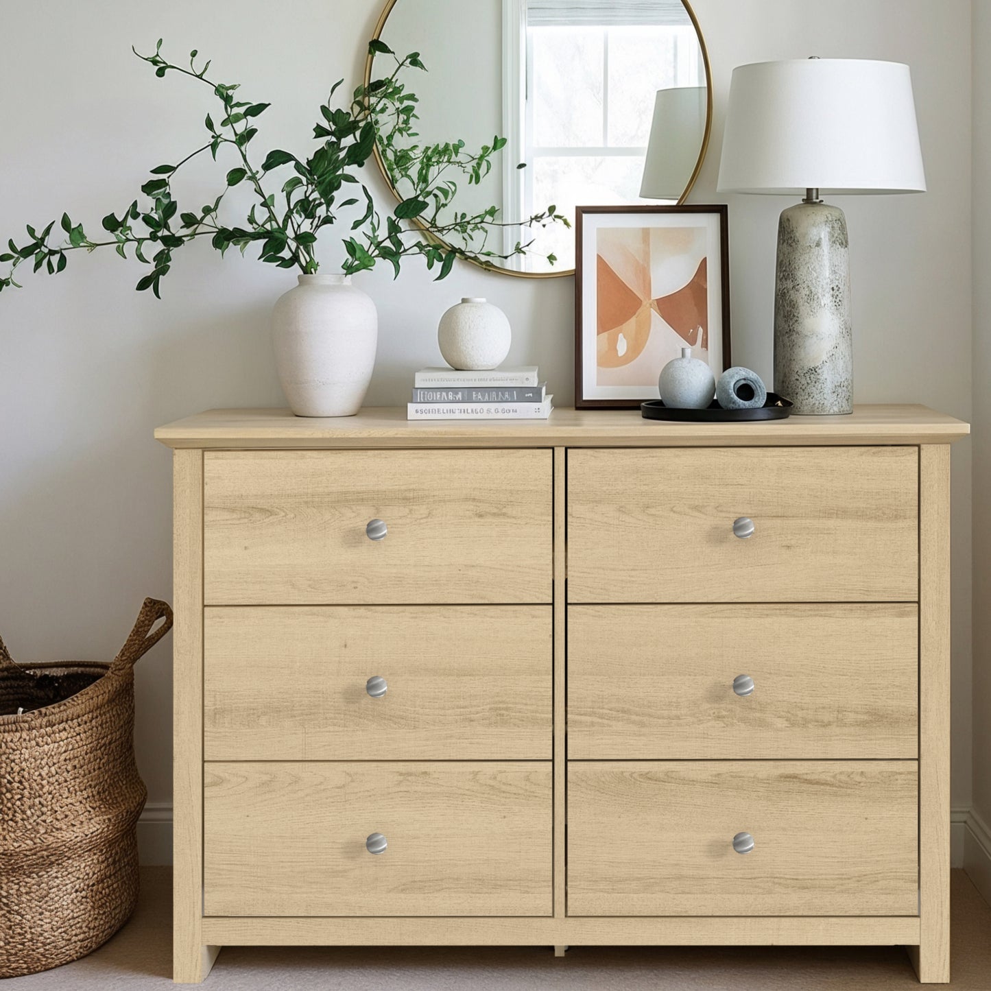 Galano 6-Drawer Double Dresser with Interlock Safety 46.9" W × 16.4" D × 32.0" H