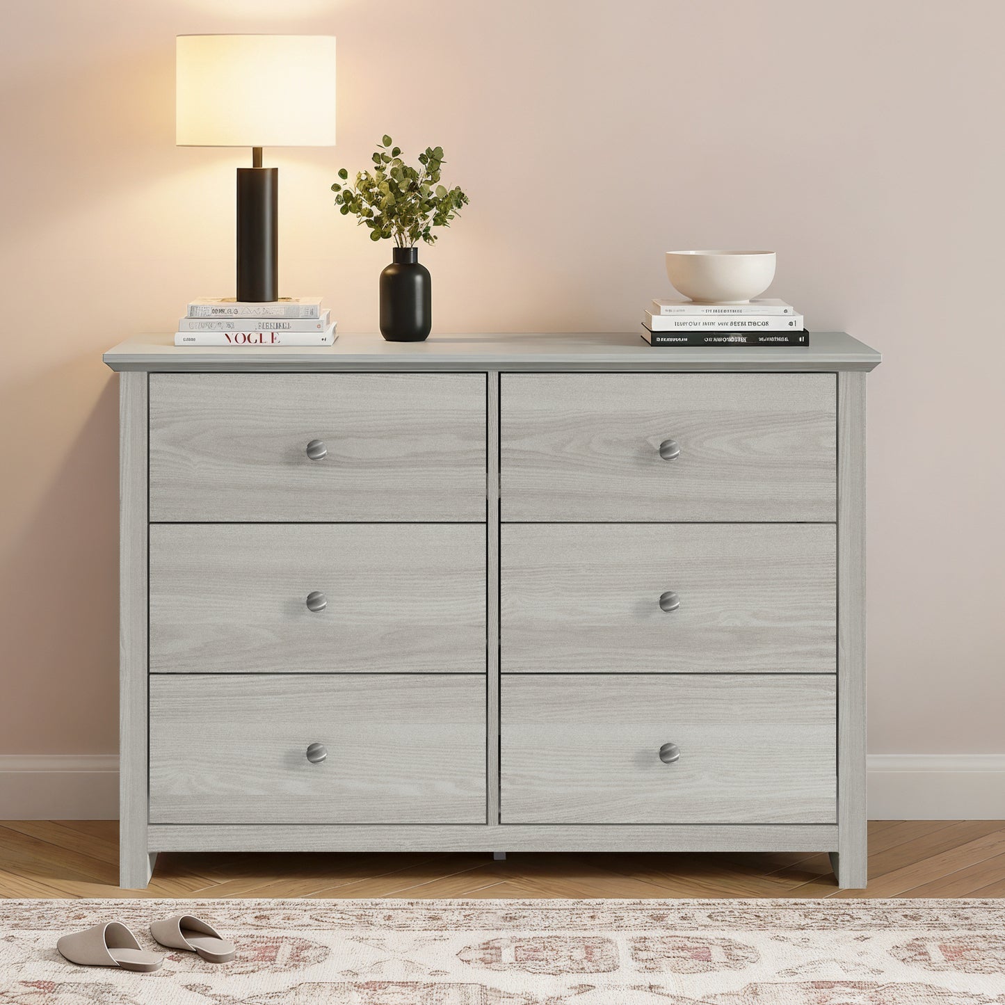 Galano 6-Drawer Double Dresser with Interlock Safety 46.9" W × 16.4" D × 32.0" H