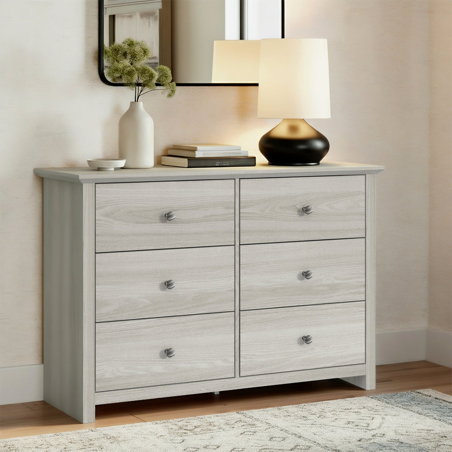 Galano 6-Drawer Double Dresser with Interlock Safety 46.9" W × 16.4" D × 32.0" H