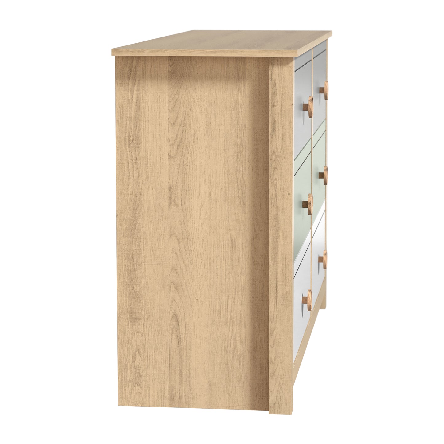 Galano Kids 6-Drawer Dresser with Multi-Tone Fronts in White 46.1" W x 15.8" D x 31.3" H
