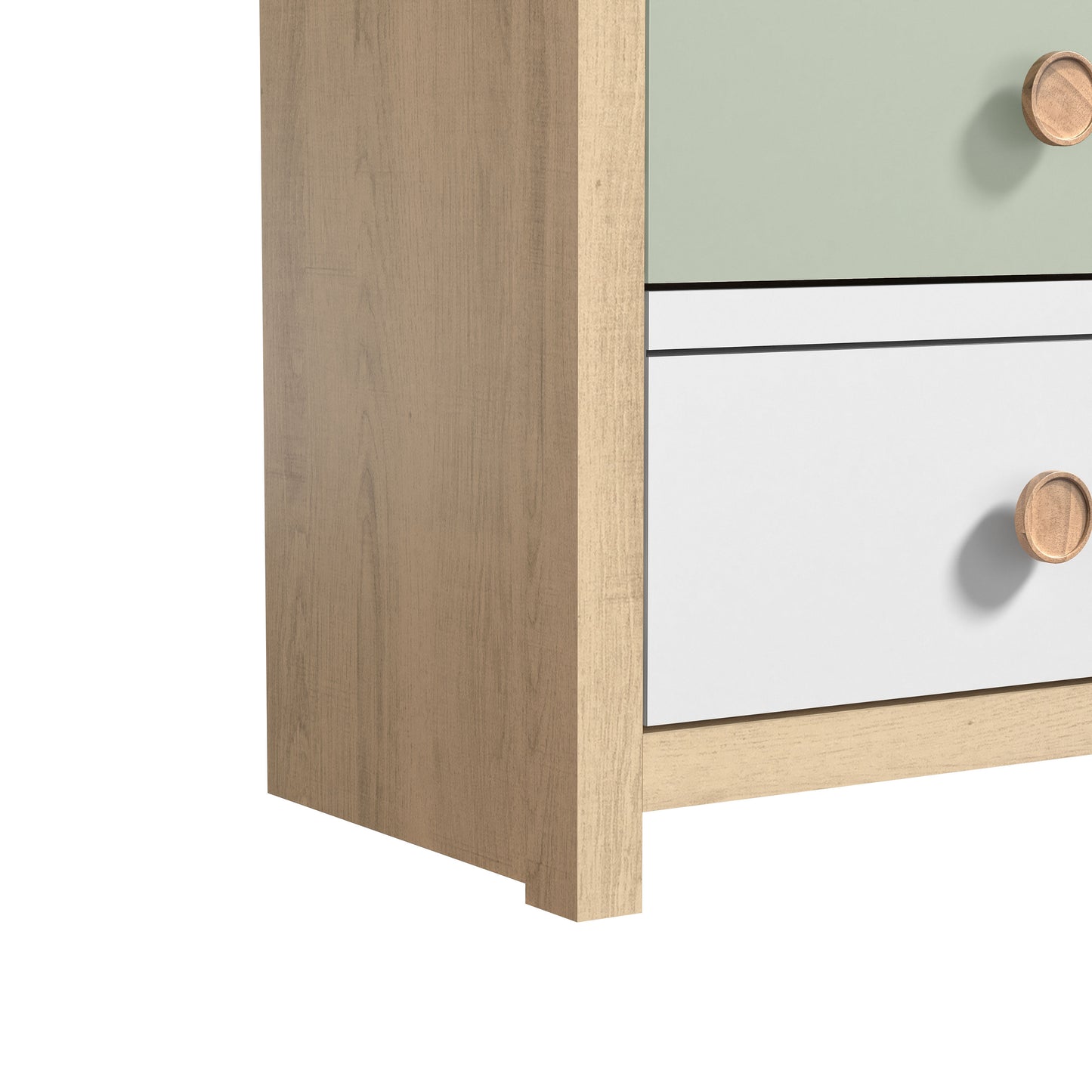 Galano Kids 6-Drawer Dresser with Multi-Tone Fronts in White 46.1" W x 15.8" D x 31.3" H