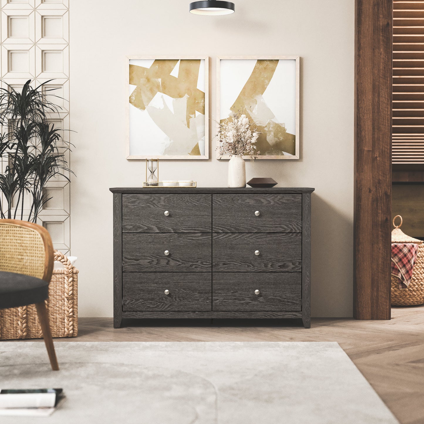 Galano 6-Drawer Double Dresser with Interlock Safety 46.9" W × 16.4" D × 32.0" H