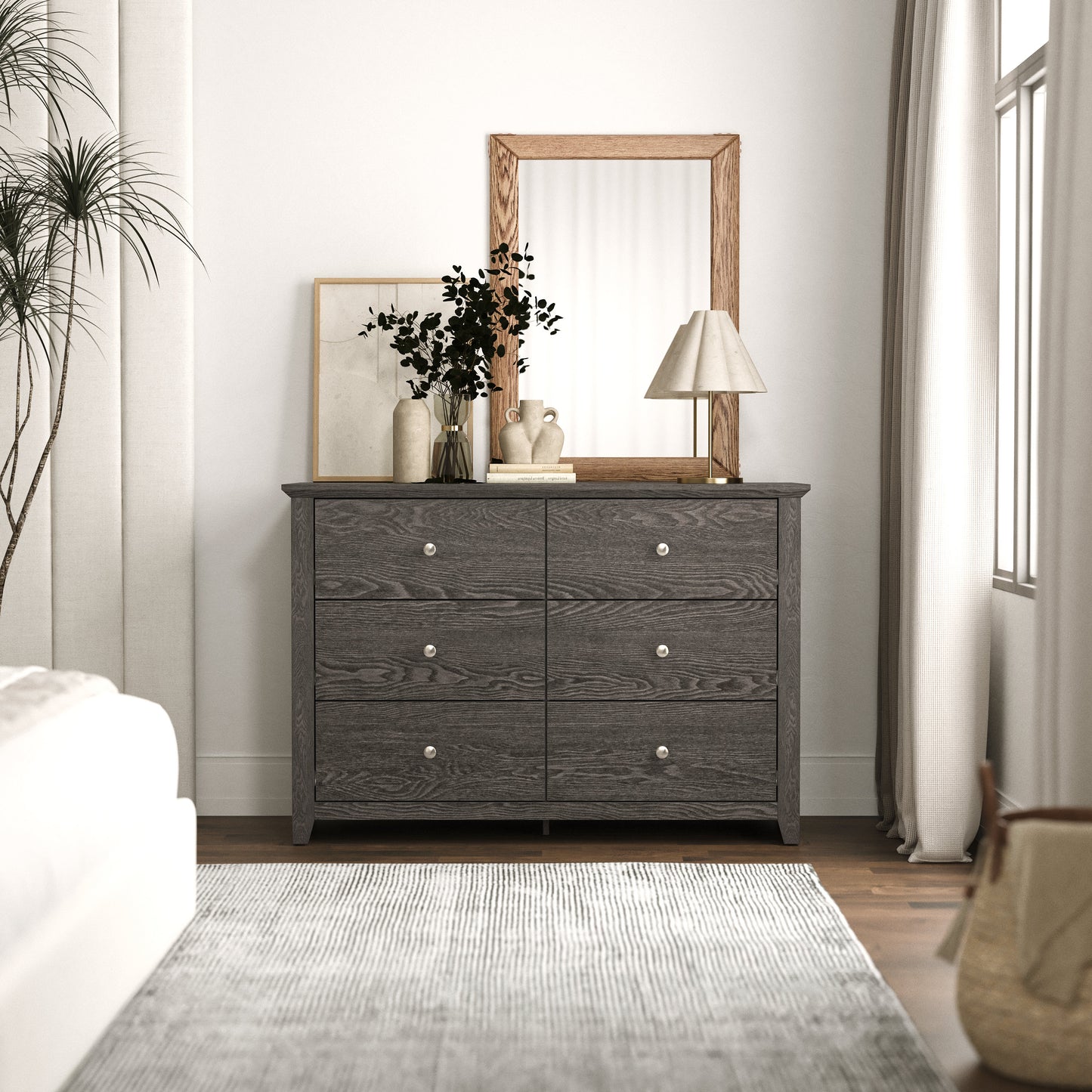Galano 6-Drawer Double Dresser with Interlock Safety 46.9" W × 16.4" D × 32.0" H