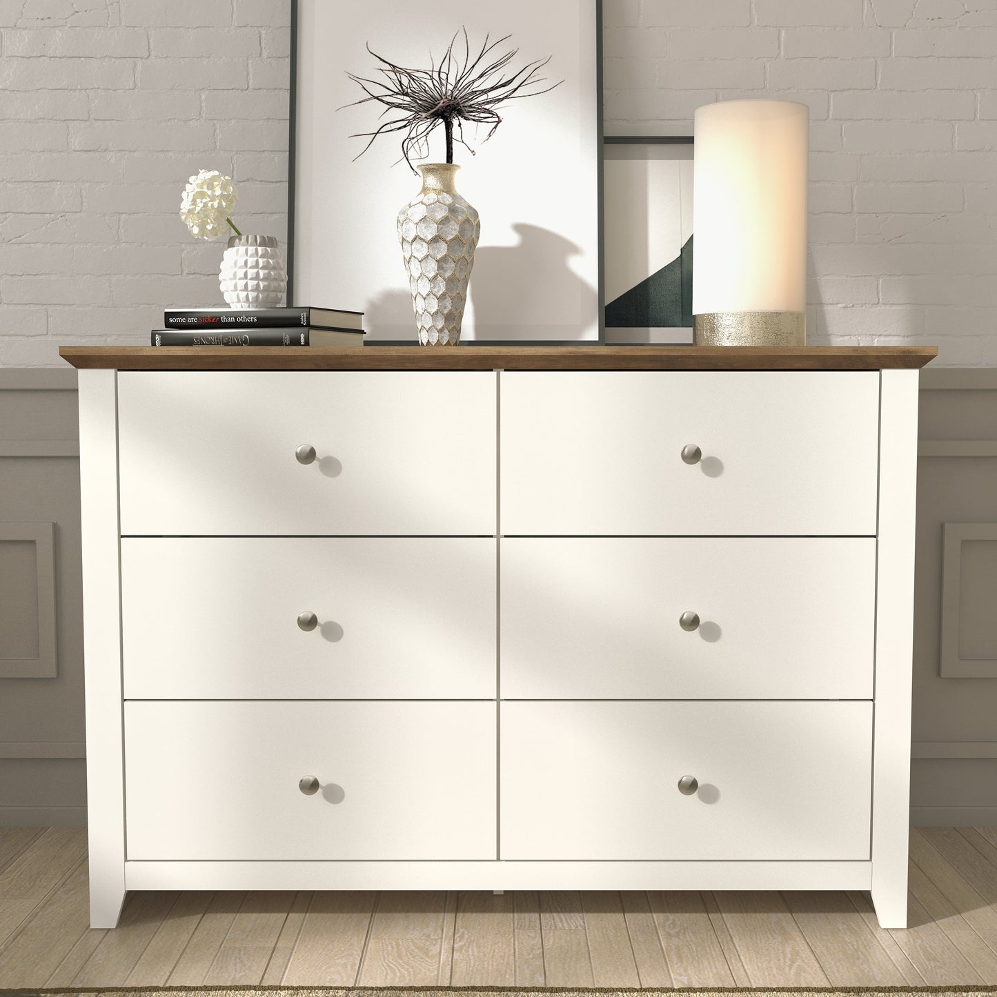 Galano 6-Drawer Double Dresser with Interlock Safety 46.9" W × 16.4" D × 32.0" H