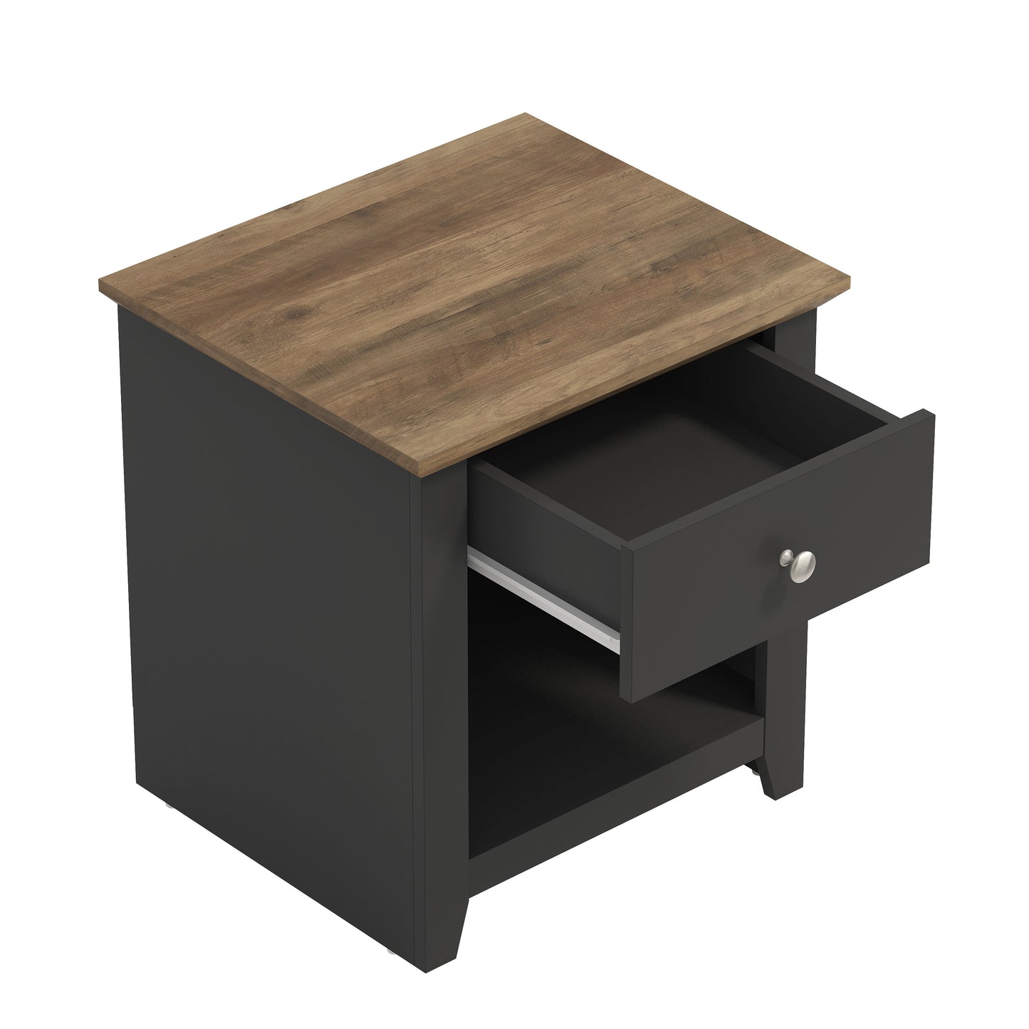 Galano Modern 1-Drawer Nightstand with Open Storage 19.3" W × 16.9" D × 20.9" H