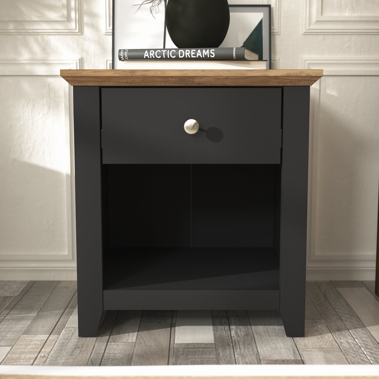Galano Modern 1-Drawer Nightstand with Open Storage 19.3" W × 16.9" D × 20.9" H