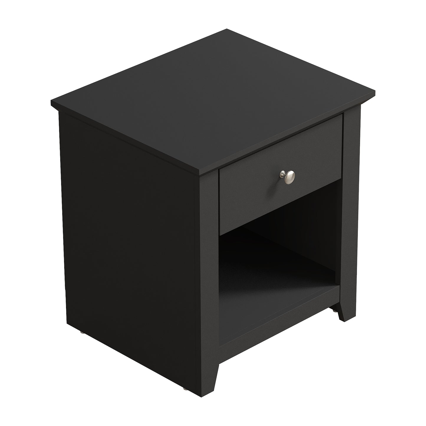 Galano Modern 1-Drawer Nightstands with Open Storage Set of 2 19.3" W × 16.9" D × 20.9" H