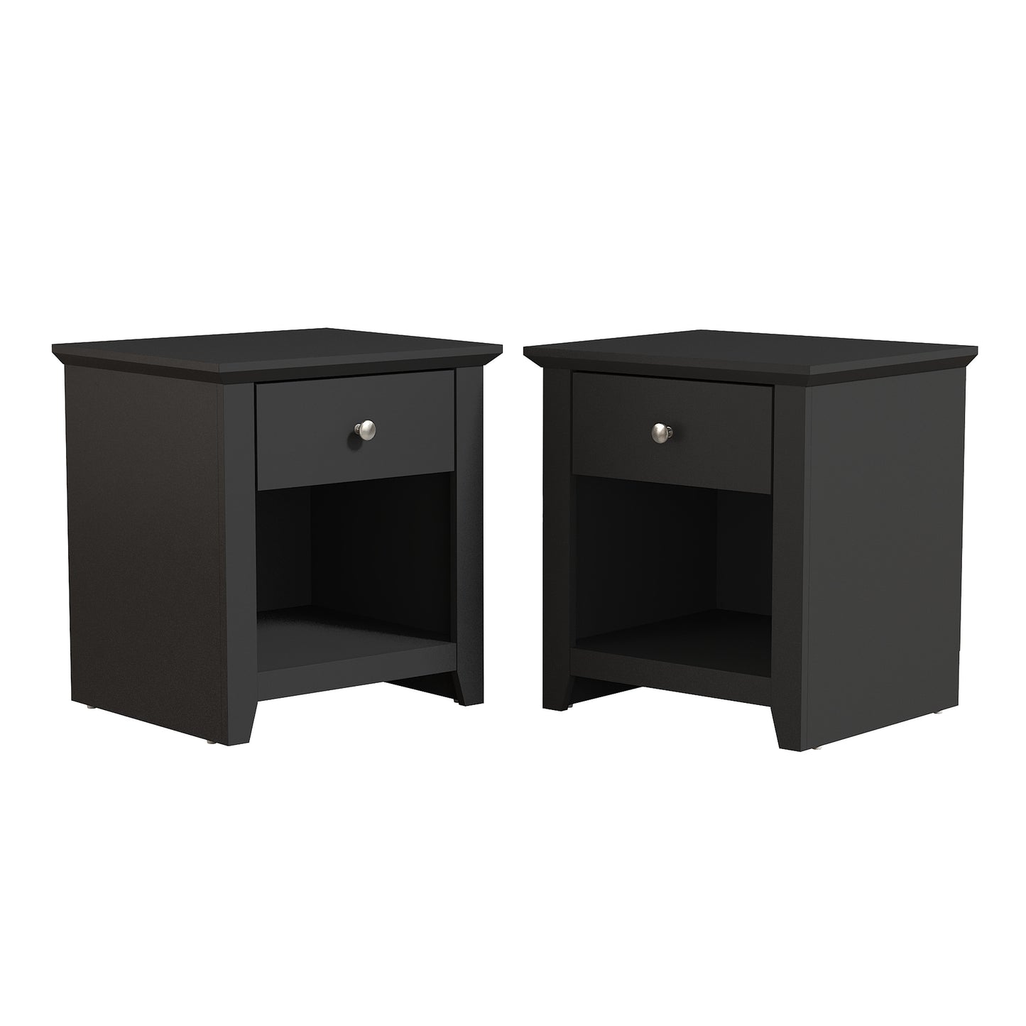 Galano Modern 1-Drawer Nightstands with Open Storage Set of 2 19.3" W × 16.9" D × 20.9" H