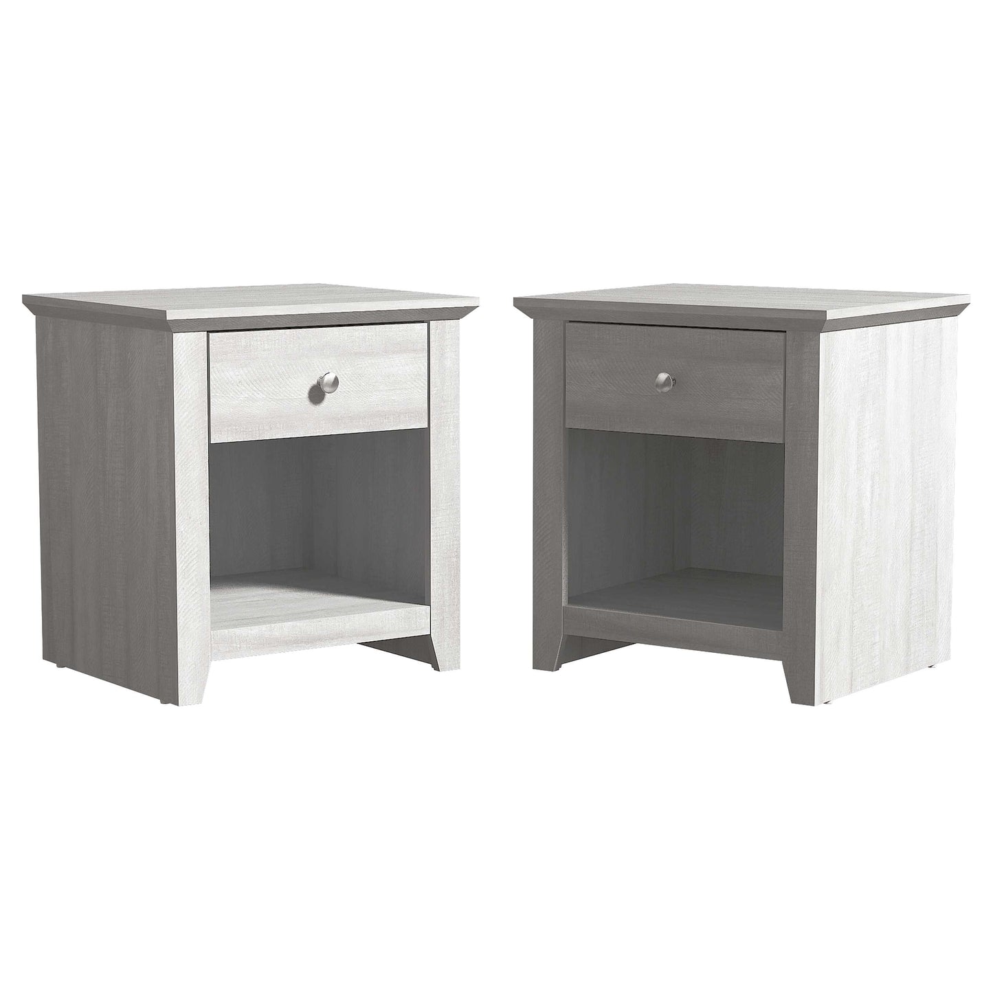 Galano Modern 1-Drawer Nightstands with Open Storage Set of 2 19.3" W × 16.9" D × 20.9" H
