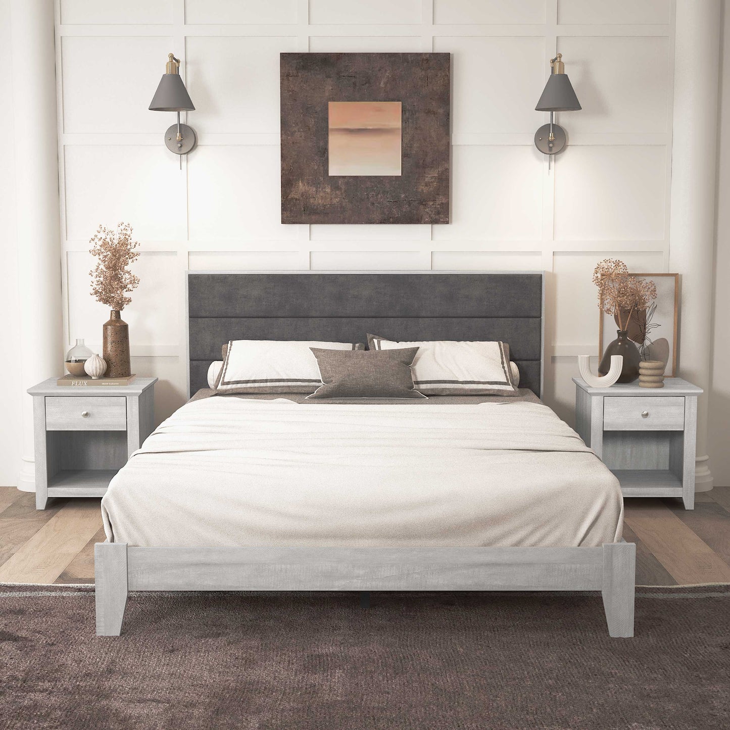 Galano Modern 1-Drawer Nightstand with Open Storage 19.3" W × 16.9" D × 20.9" H