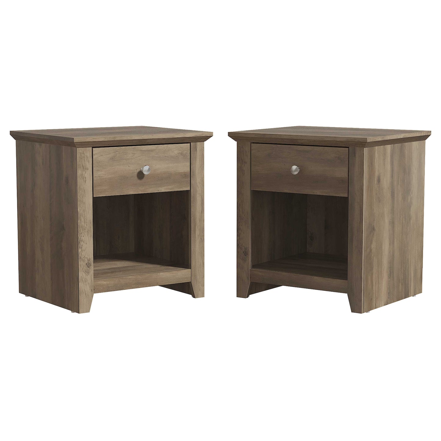 Galano Modern 1-Drawer Nightstands with Open Storage Set of 2 19.3" W × 16.9" D × 20.9" H