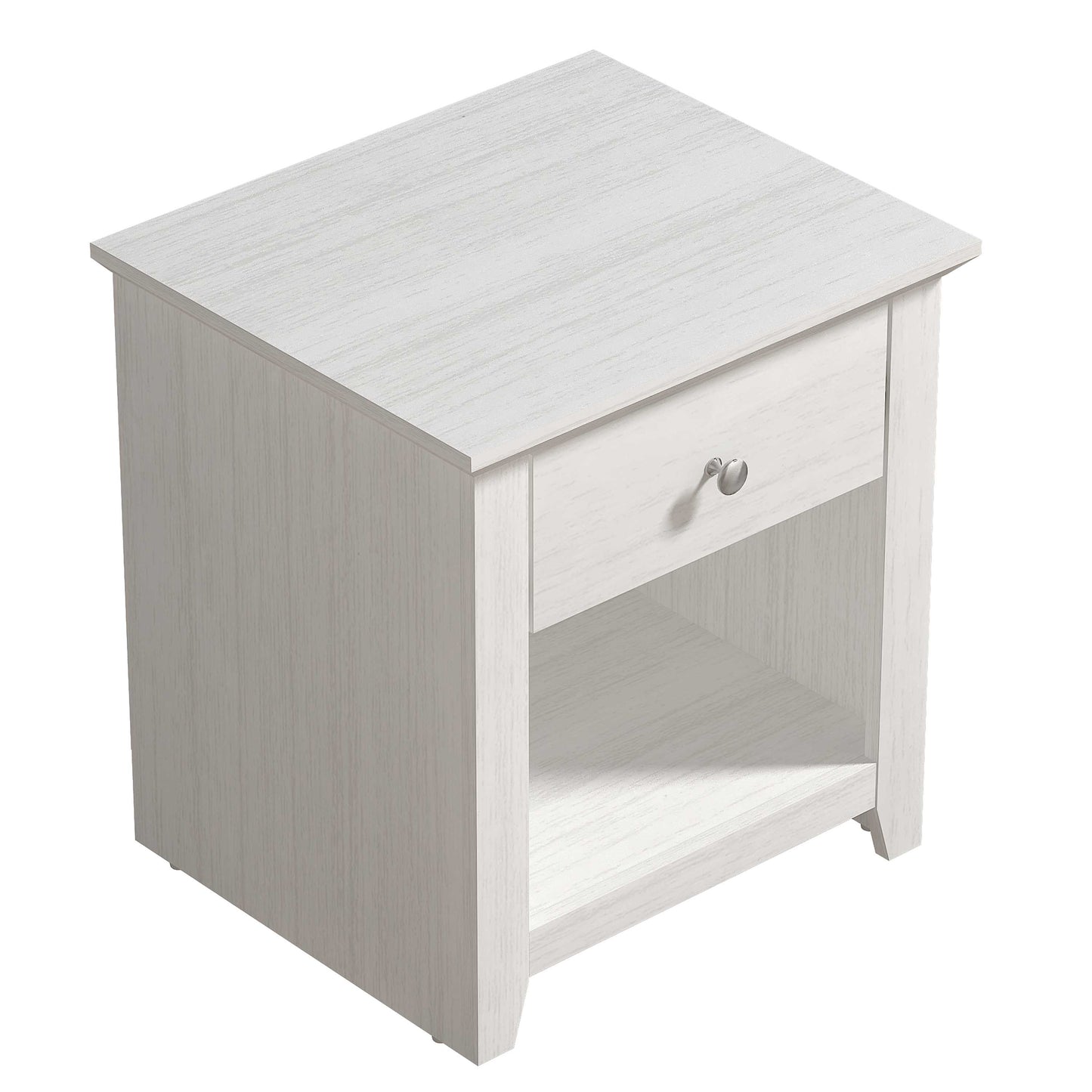 Galano Modern 1-Drawer Nightstands with Open Storage Set of 2 19.3" W × 16.9" D × 20.9" H