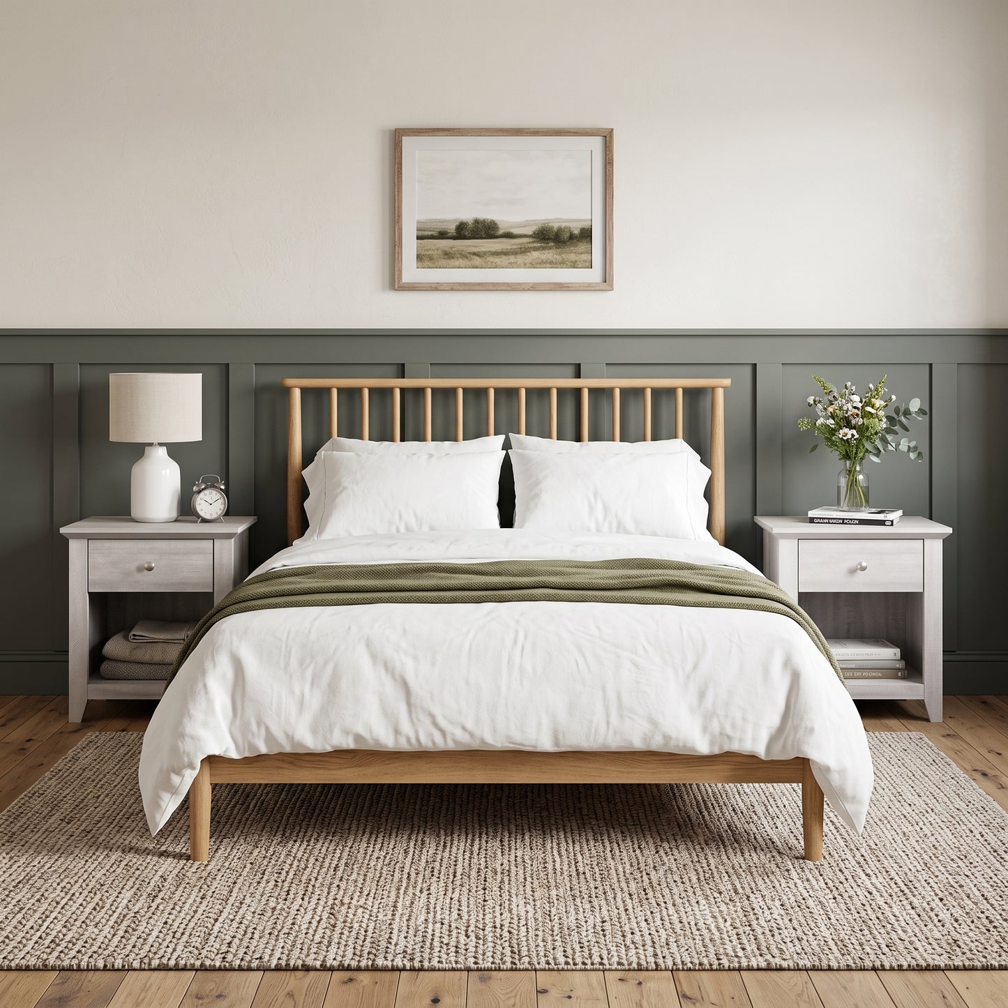 Galano Modern 1-Drawer Nightstand with Open Shelf, 19.3" W