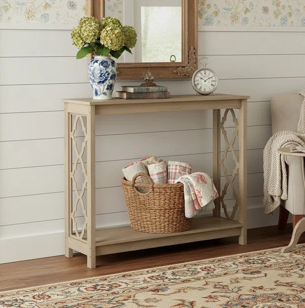 Galano Wood Console Table with Lower Shelf 38.1" W x 11.6" D x 31.5" H