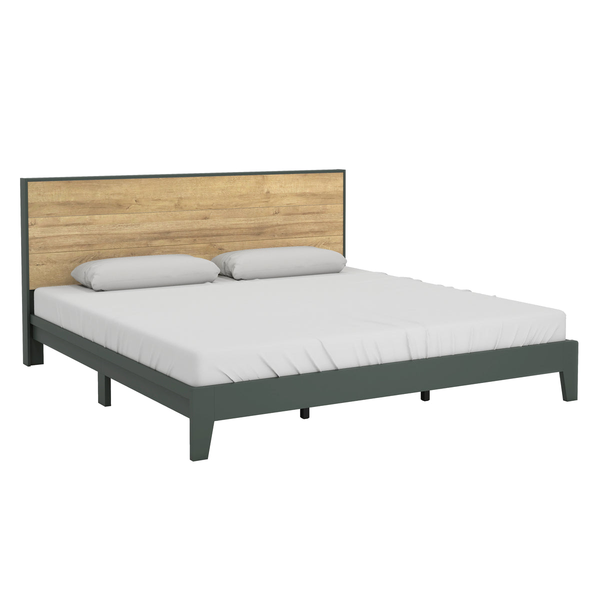 GALANO King Platform Bed with Headboard and Footboard