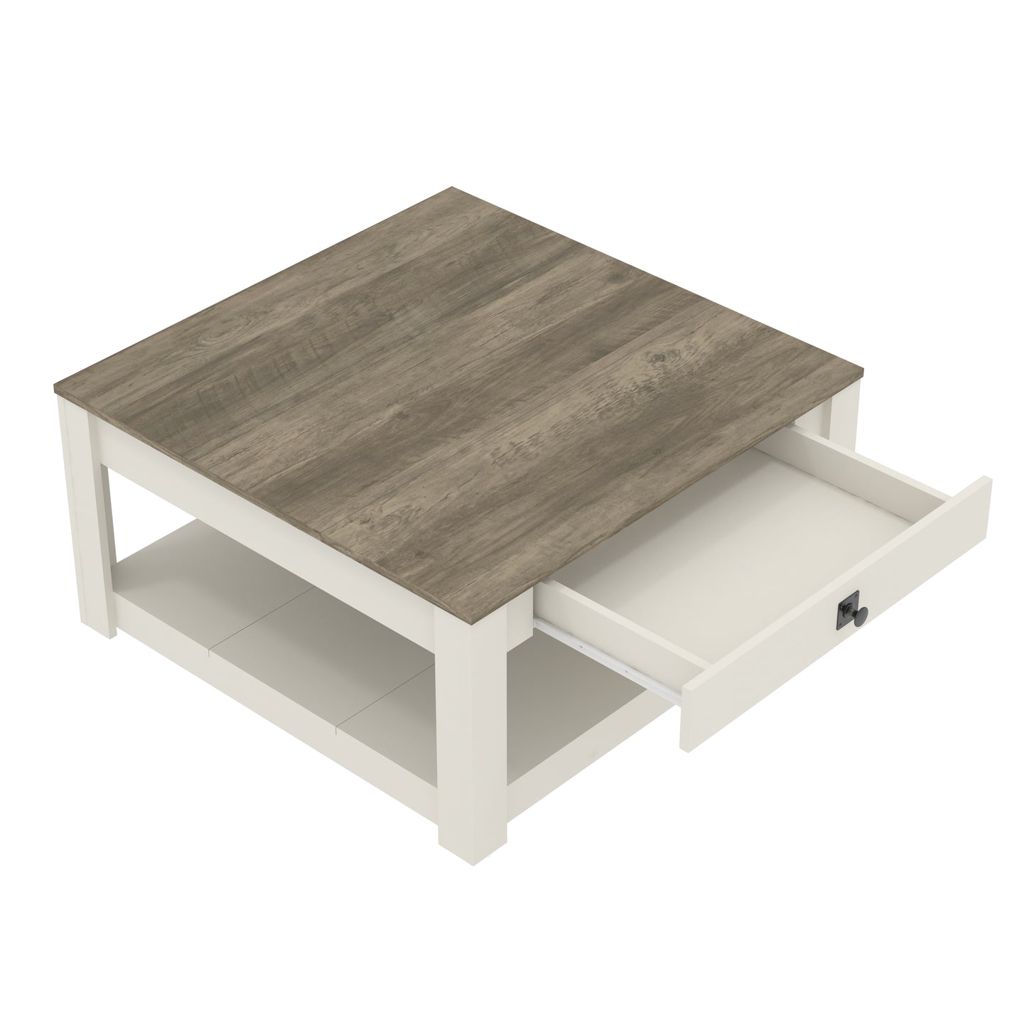 Galano Wood Coffee Table with Drawer Storage 31.5" W × 31.5" D × 16.3" H
