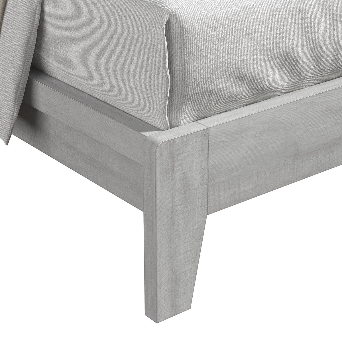GALANO Queen Platform Bed with Slatted Headboard, 64.5", No Box Spring Required